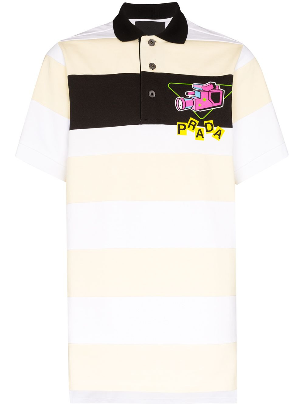 Striped camera logo polo shirt - 1