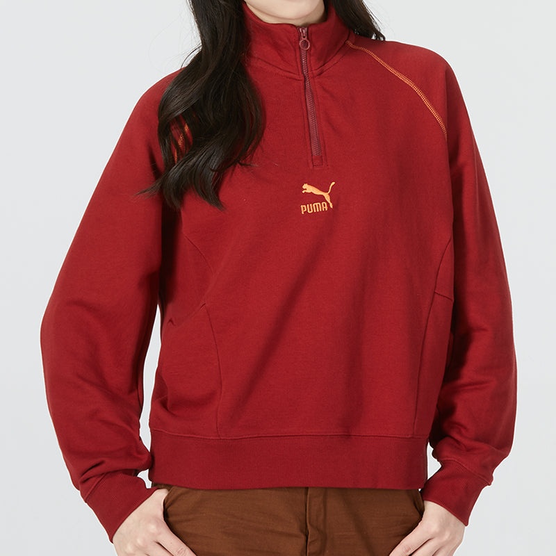 (WMNS) PUMA Das Cc Graphic Half-Zip Crew 'Red' 539911-22 - 1