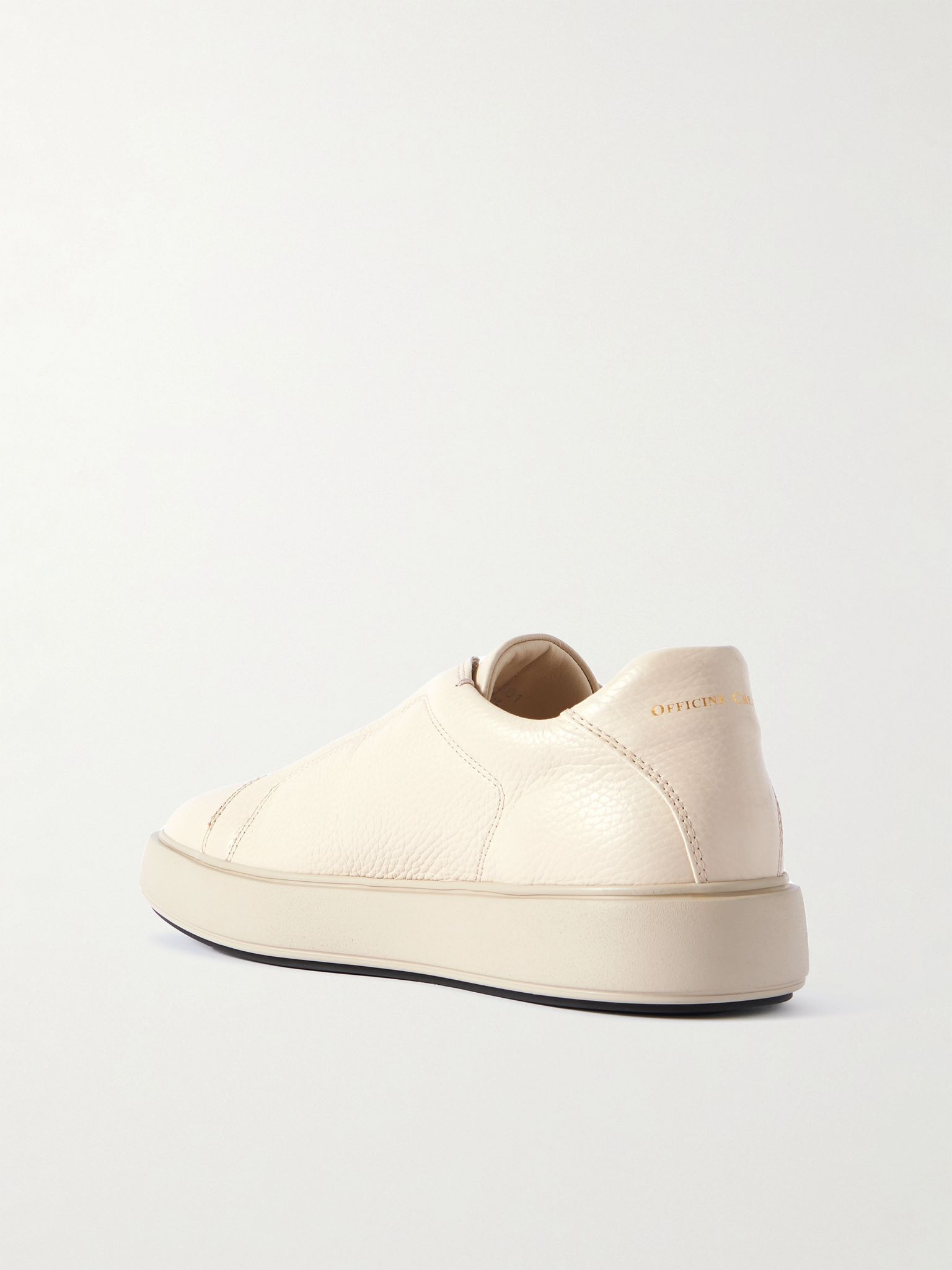 Slouch 001 Full-Grain Leather Sneakers White - 4