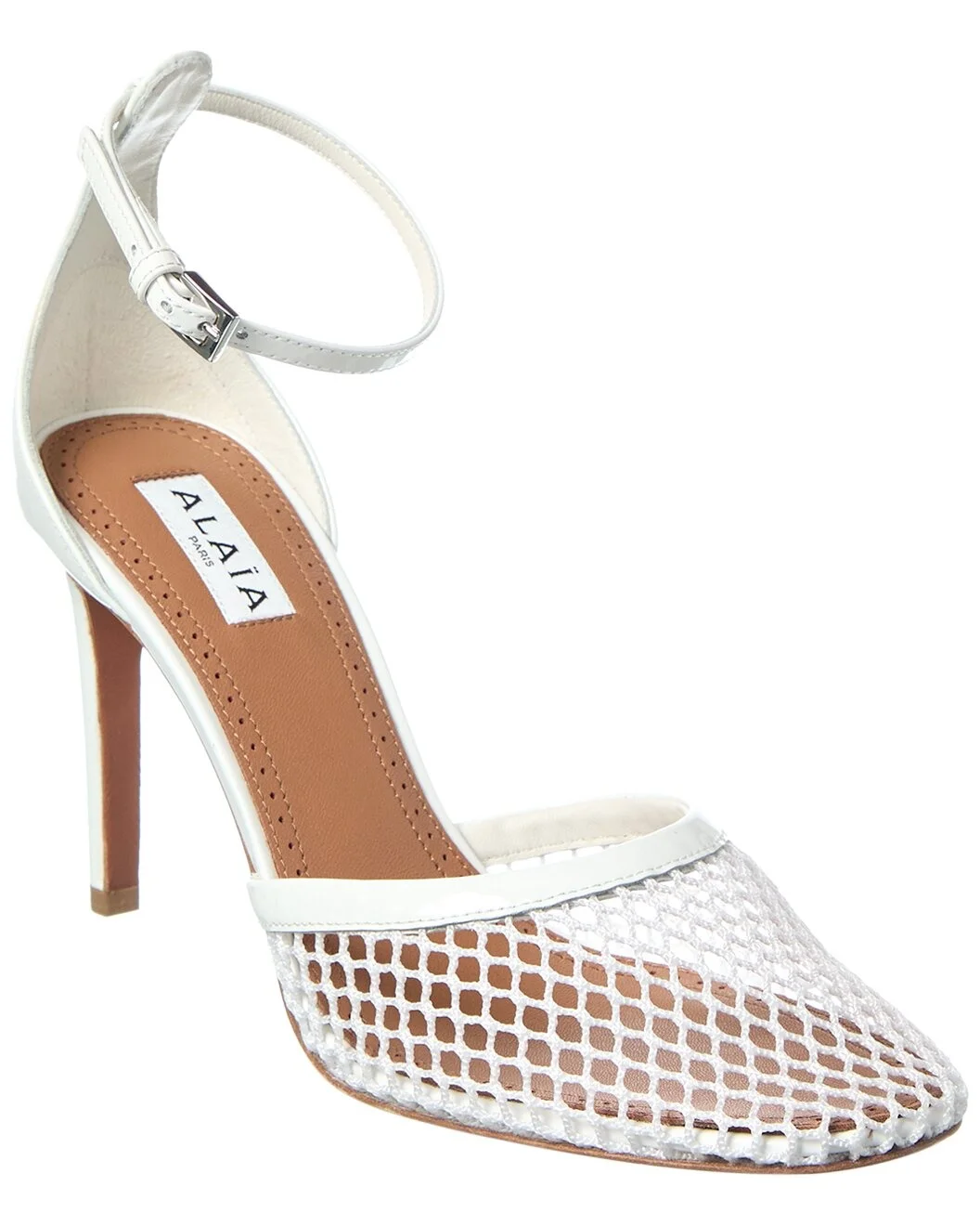 ALAÏA High Fishnet Mesh & Leather Pump - 1