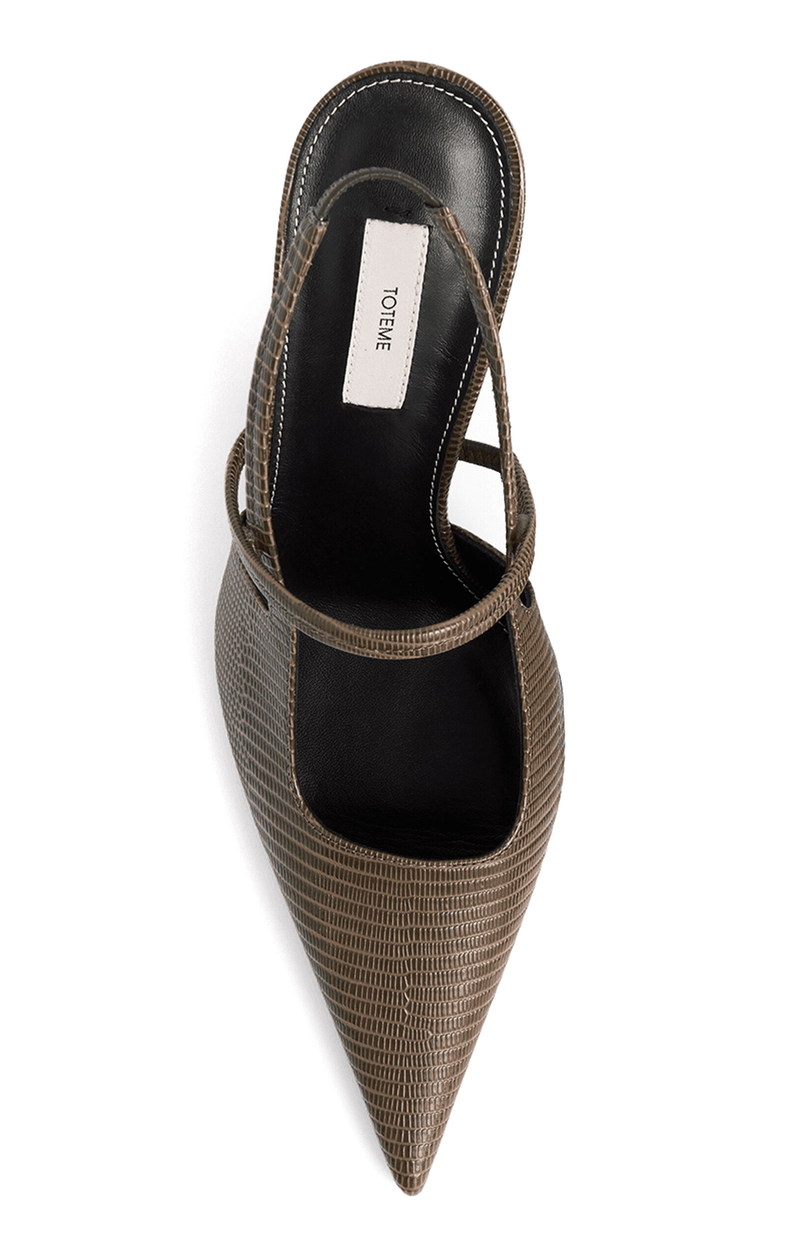 Lizard-Embossed Stiletto Slingbacks olive - 4
