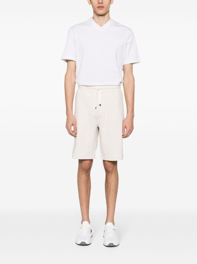 Brunello Cucinelli mid-rise cotton track shorts outlook