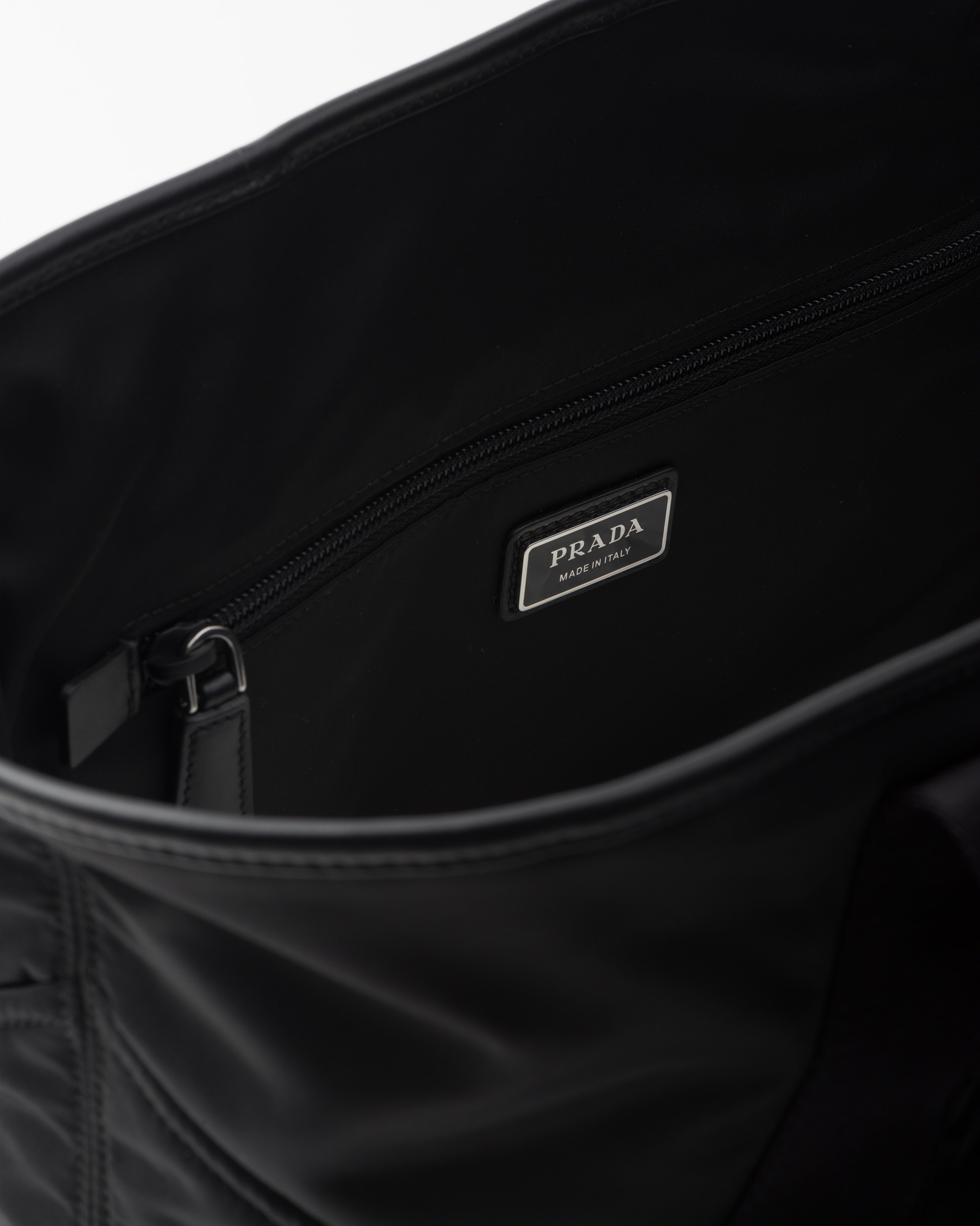 Re-Nylon and leather tote bag - 5