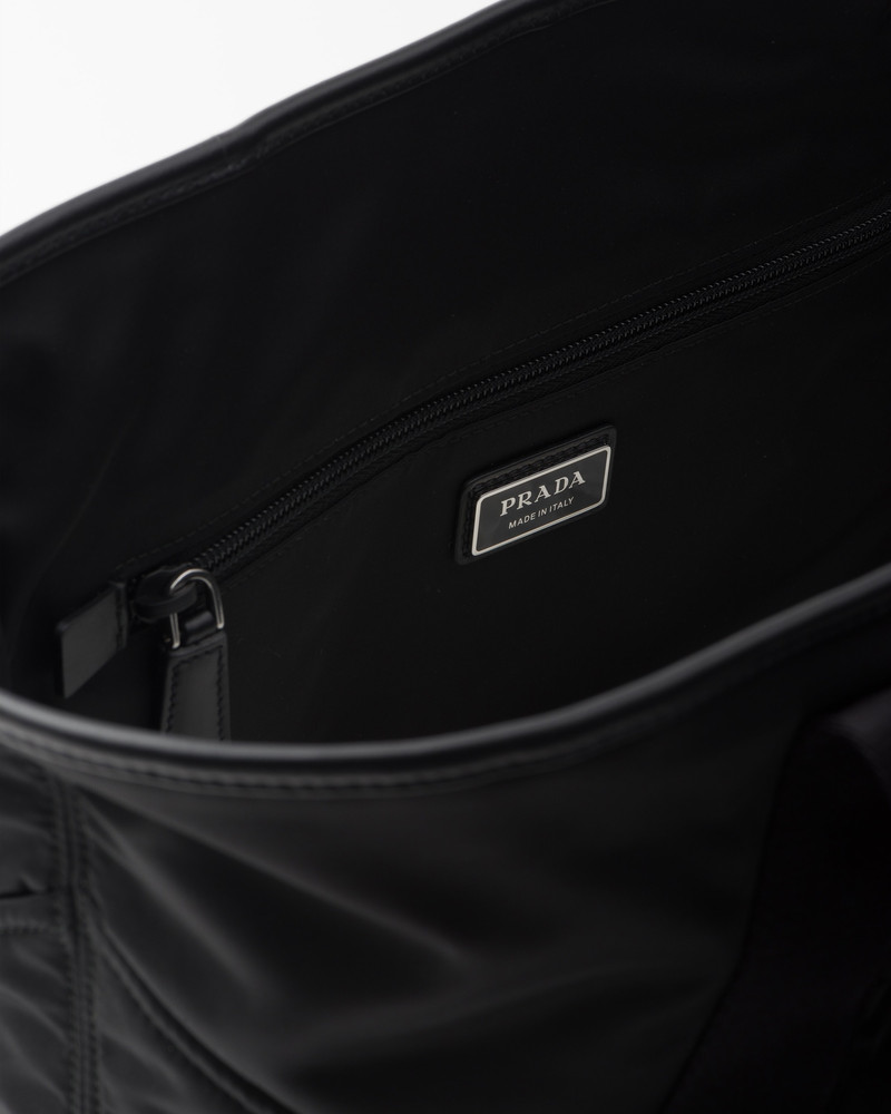 Re-Nylon and leather tote bag 5