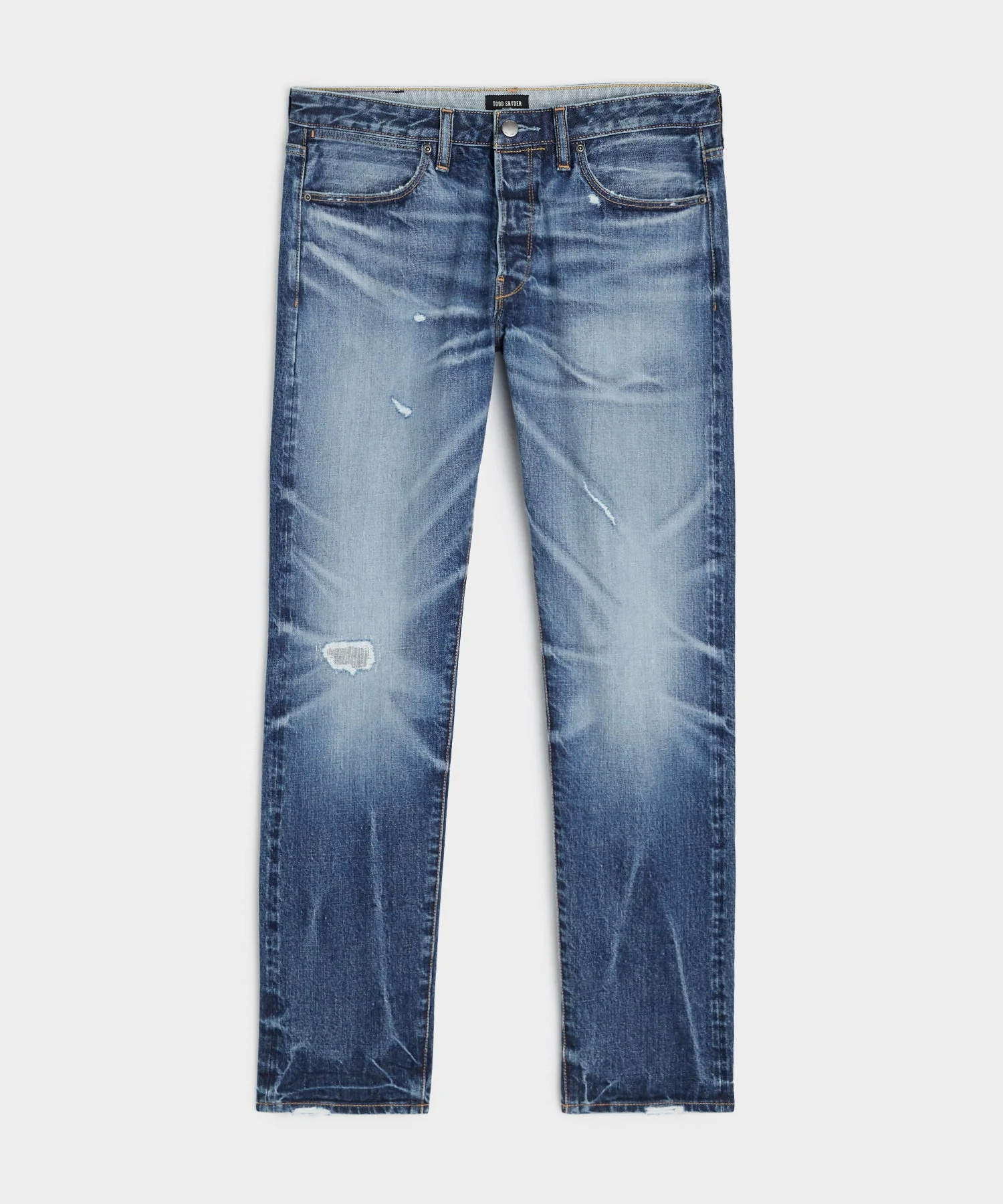 Slim Japanese Selvedge Stretch Jean in Distressed Wash - 1
