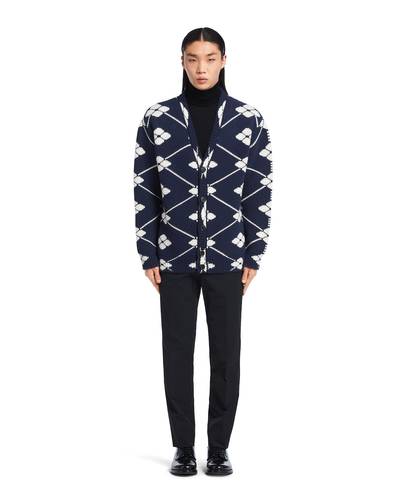 Prada Jacquard wool and cashmere cardigan outlook