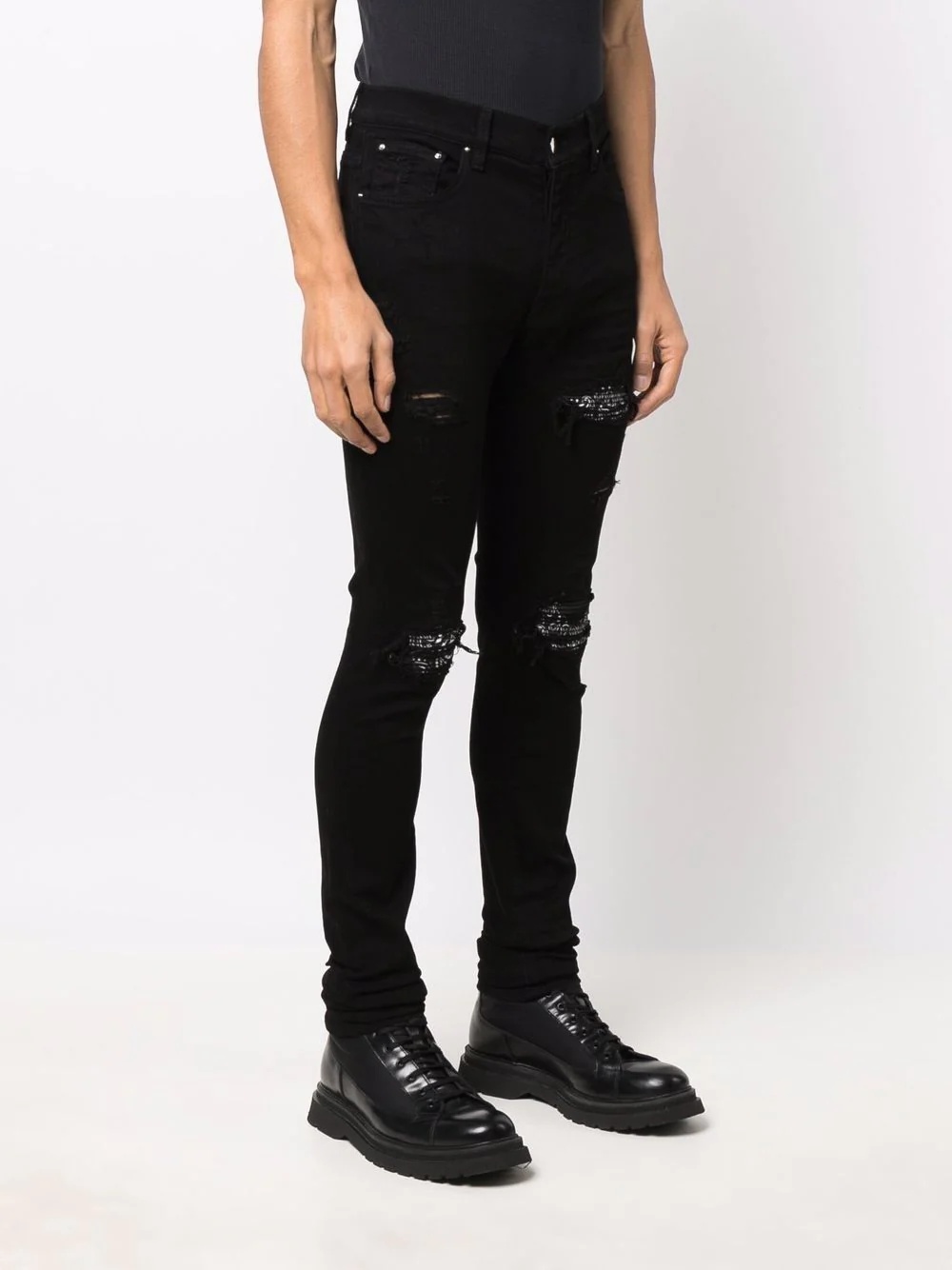 ripped-detailing skinny jeans - 3