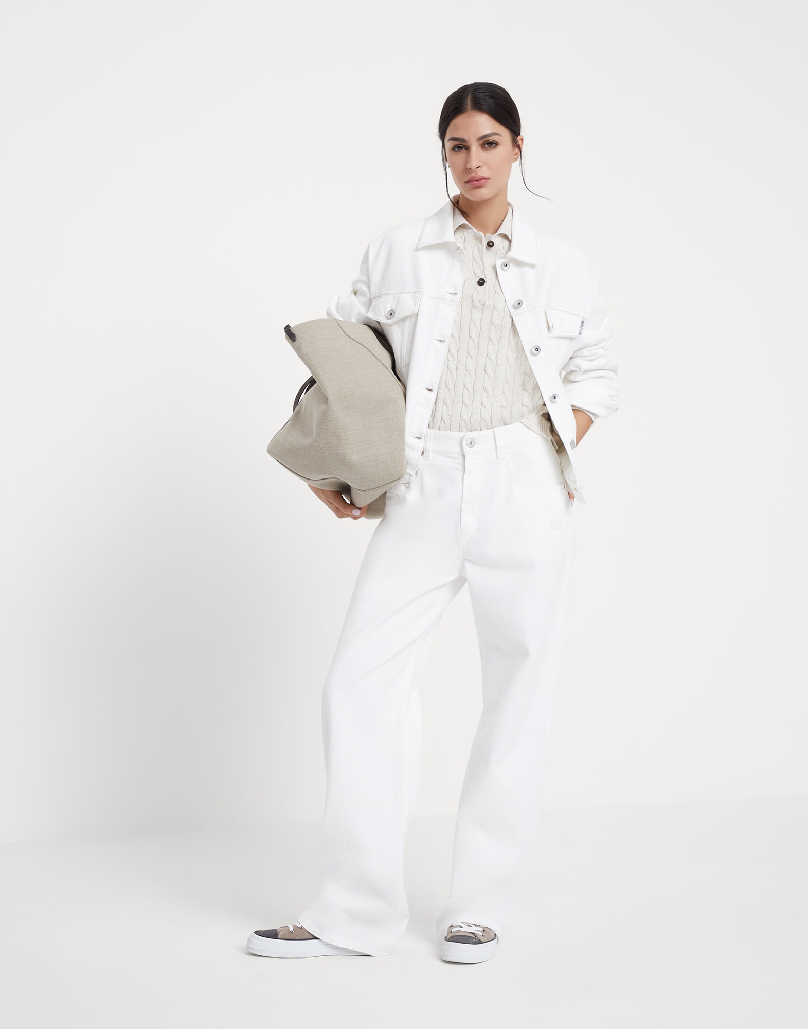 Garment-dyed comfort denim four-pocket jacket with shiny tab - 5