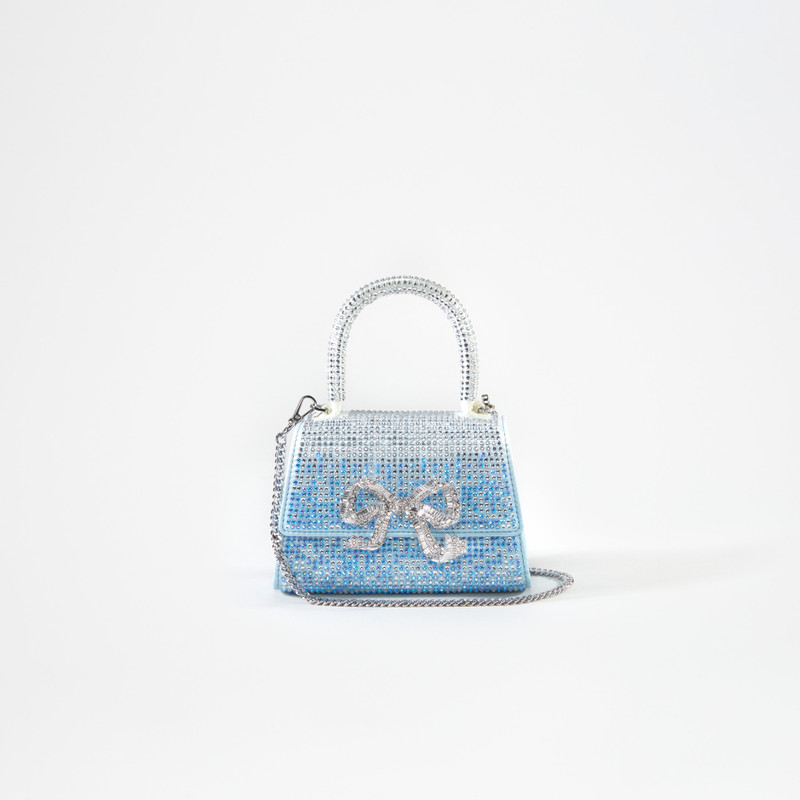 Blue Ombre Rhinestone Bow Micro Bag 4