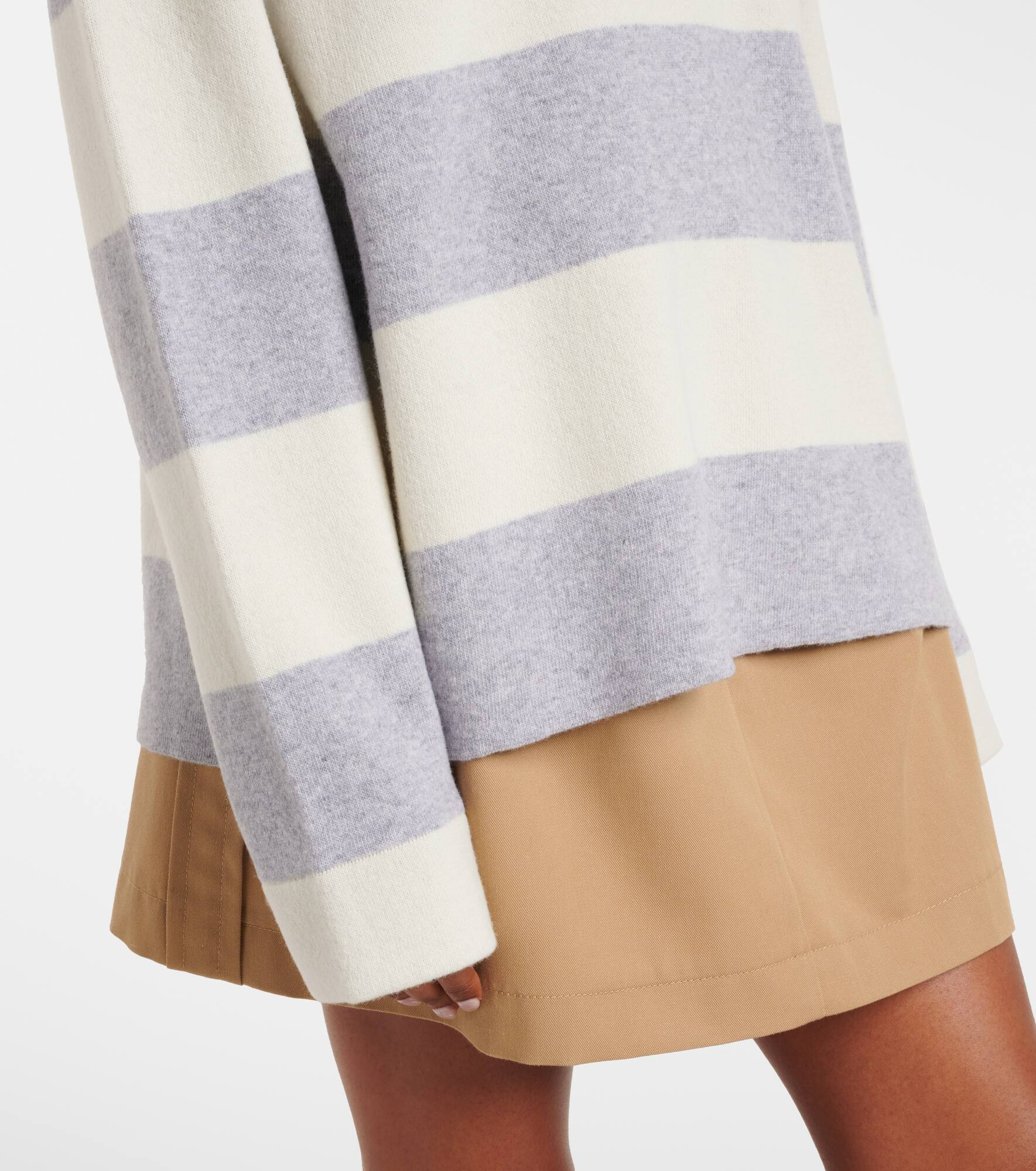 Striped wool and cotton-blend polo shirt - 5