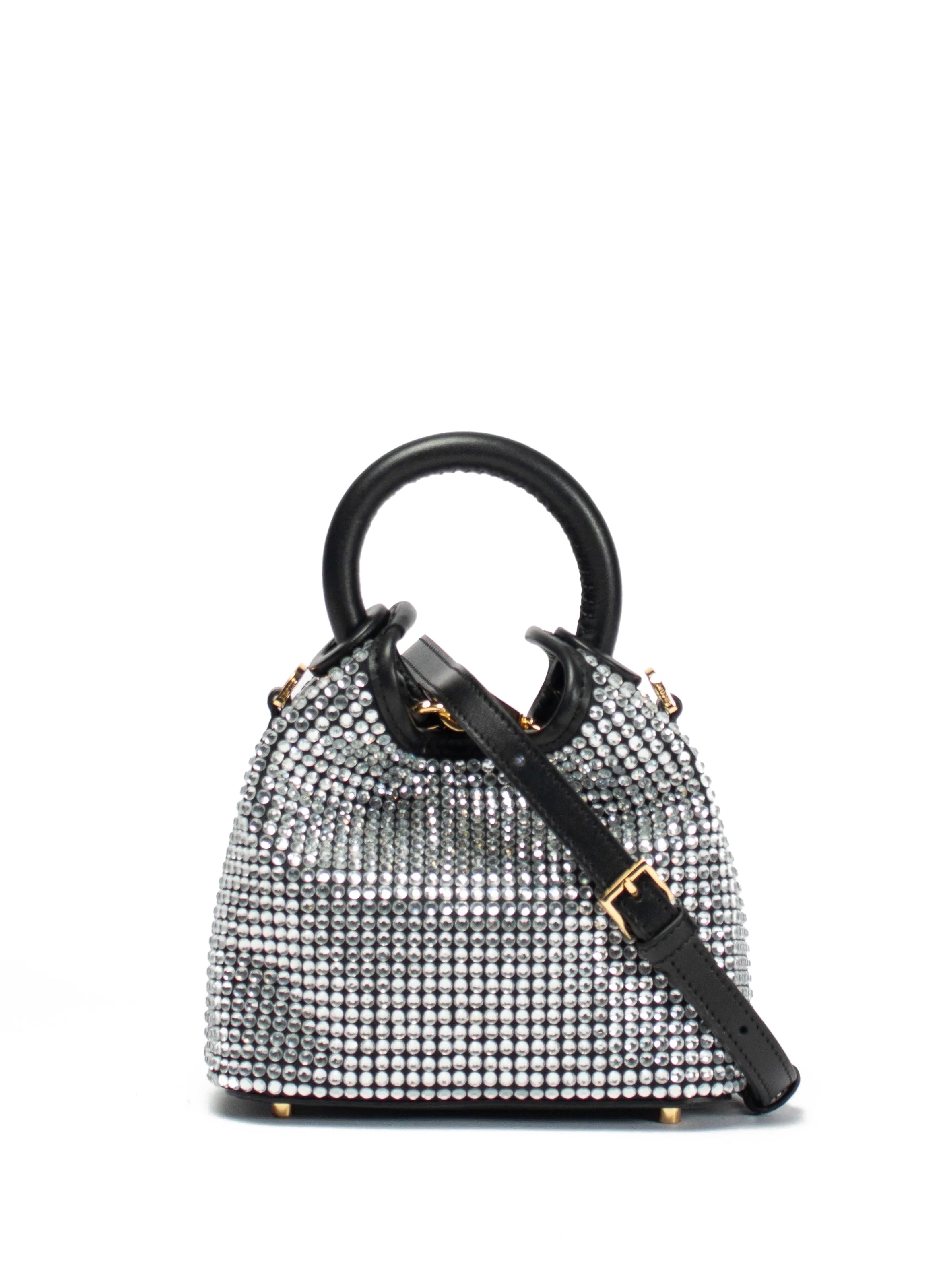 Madeleine Crystal Strass Leather Silver Black - 3