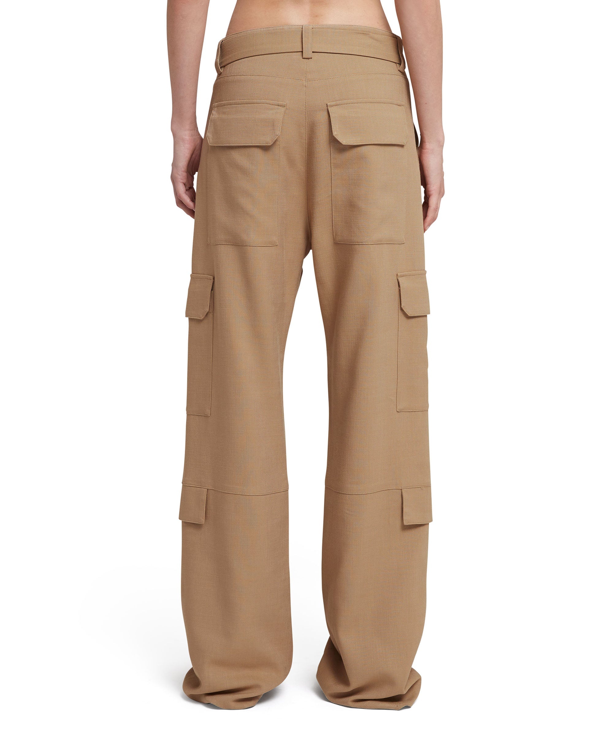 Flamed viscose canvas cargo pants - 3