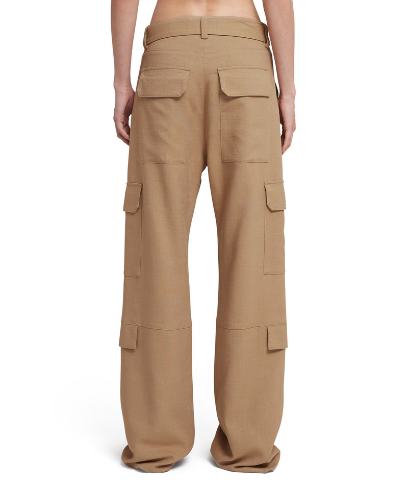 Flamed viscose canvas cargo pants 3