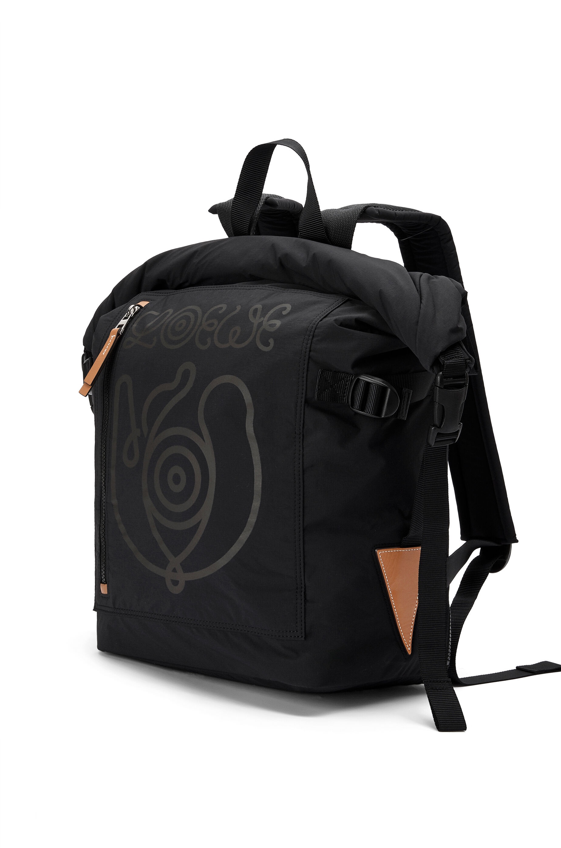 Roll top backpack in recycled nylon - 2