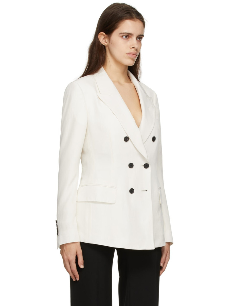 Off-White Twill Double-Breasted Blazer 2