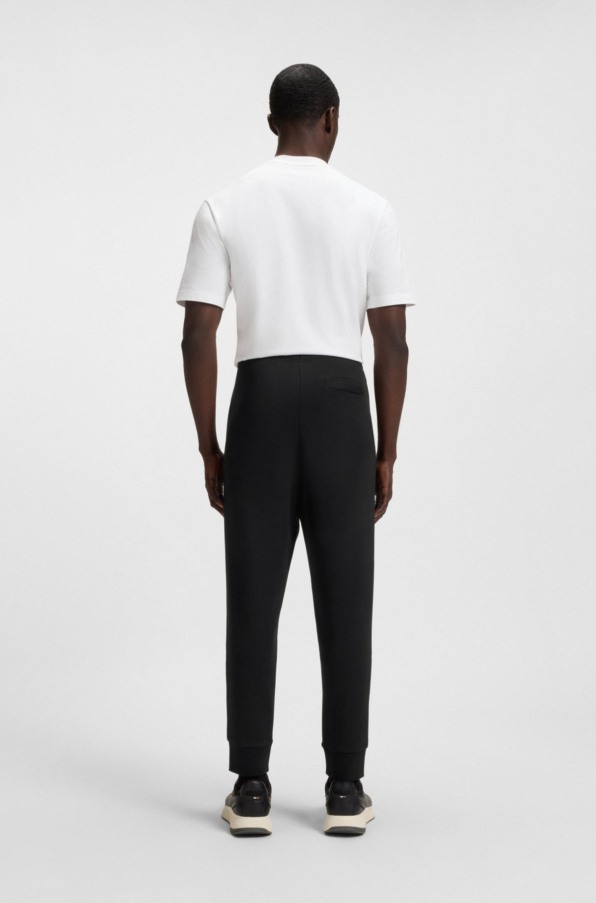 STRETCH-COTTON TRACKSUIT BOTTOMS WITH LOGO PRINT - 5