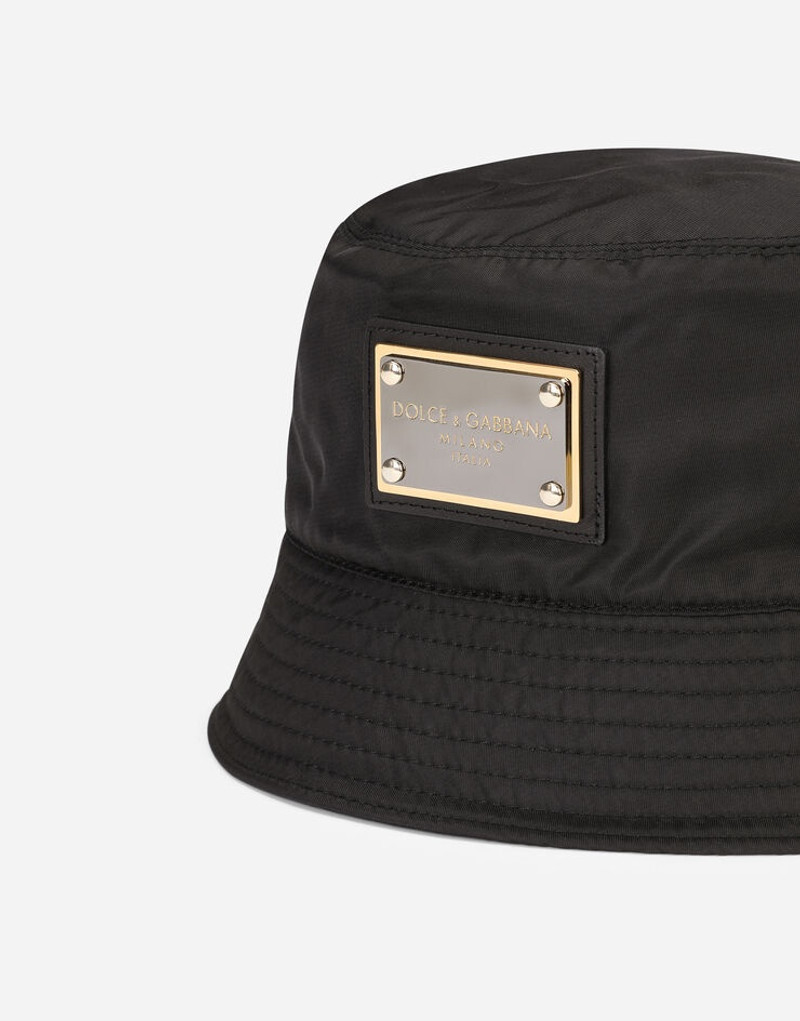 Nylon bucket hat with branded plate 4