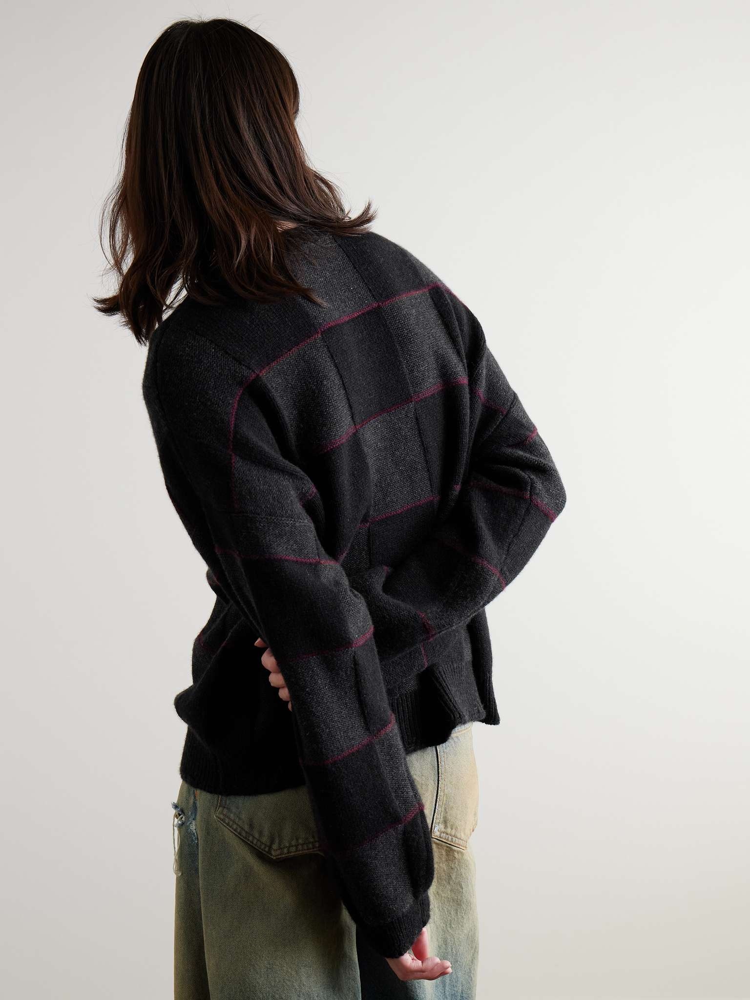 Checked Cashmere-Jacquard Sweater - 4