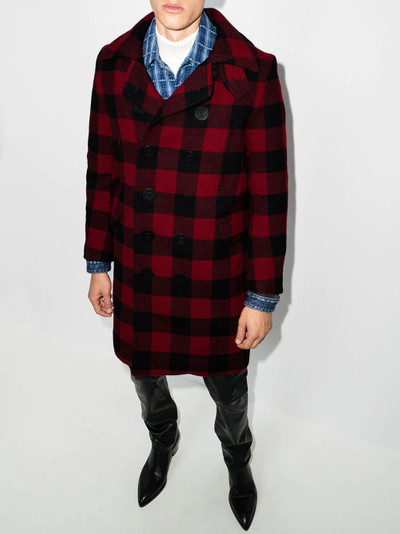 DSQUARED2 checked double-breasted coat outlook