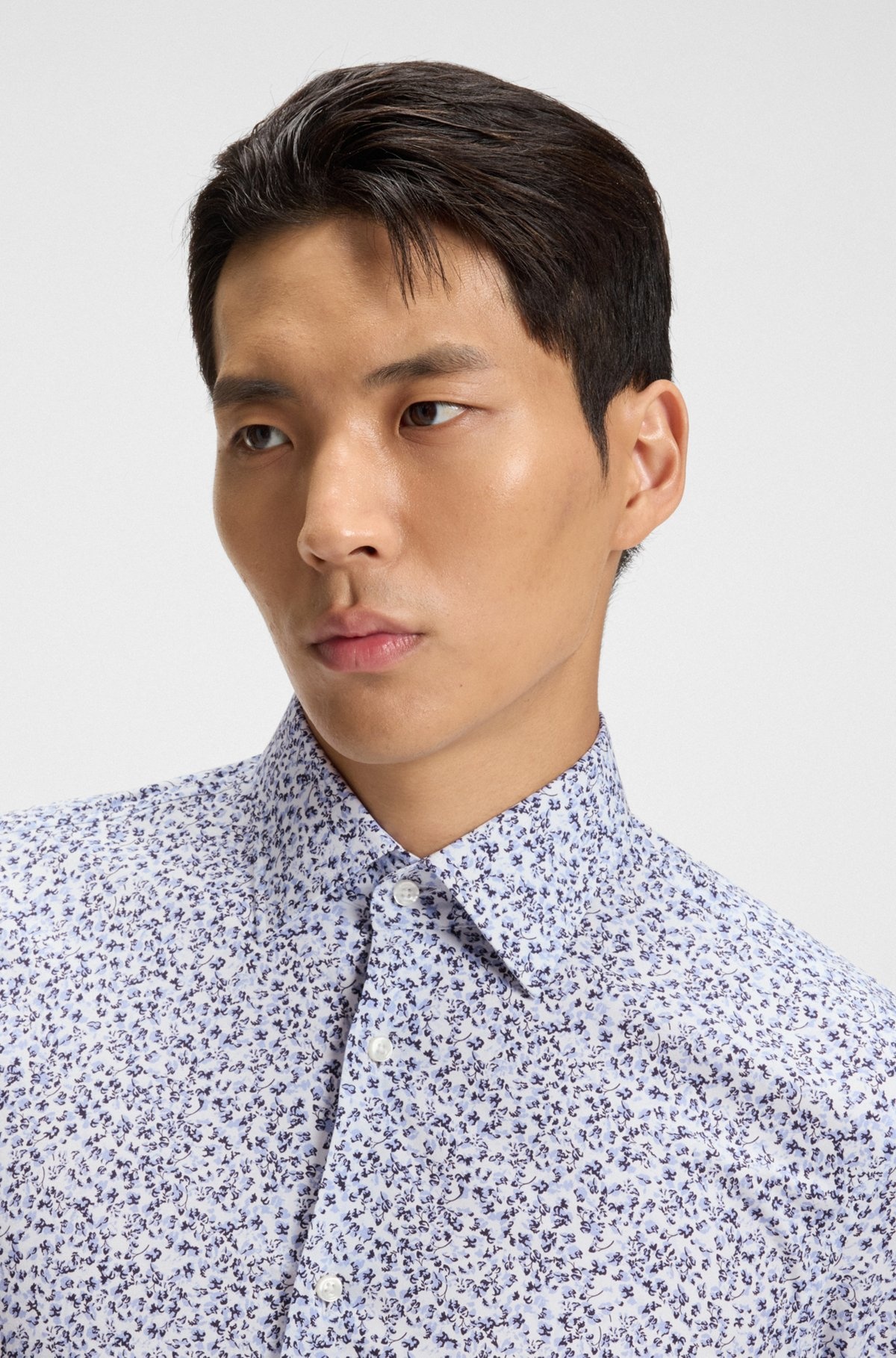 SLIM-FIT SHIRT IN FLORAL-PRINT STRETCH-COTTON POPLIN - 3