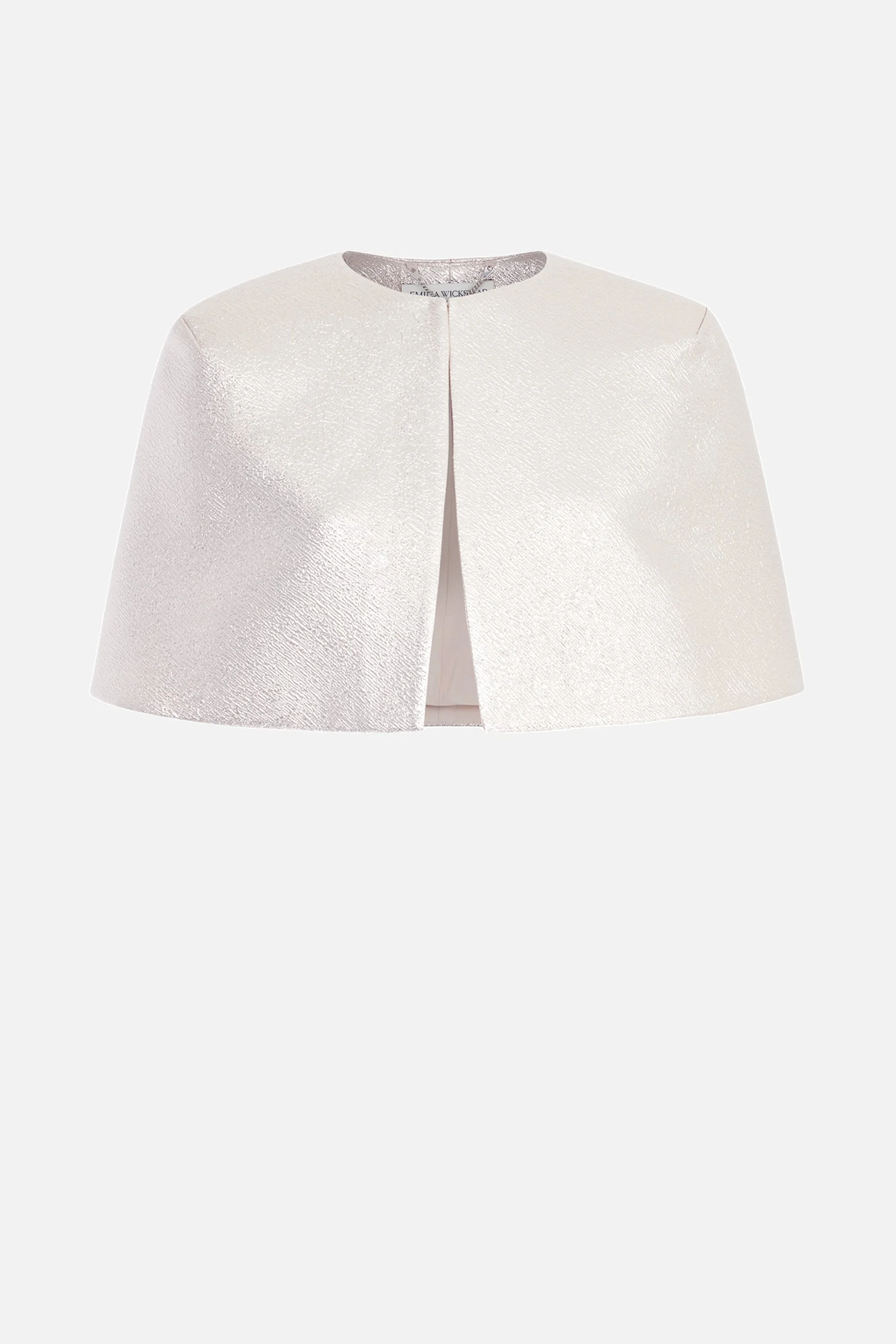 Domie Cape in Champagne Metallic Cloque - 1