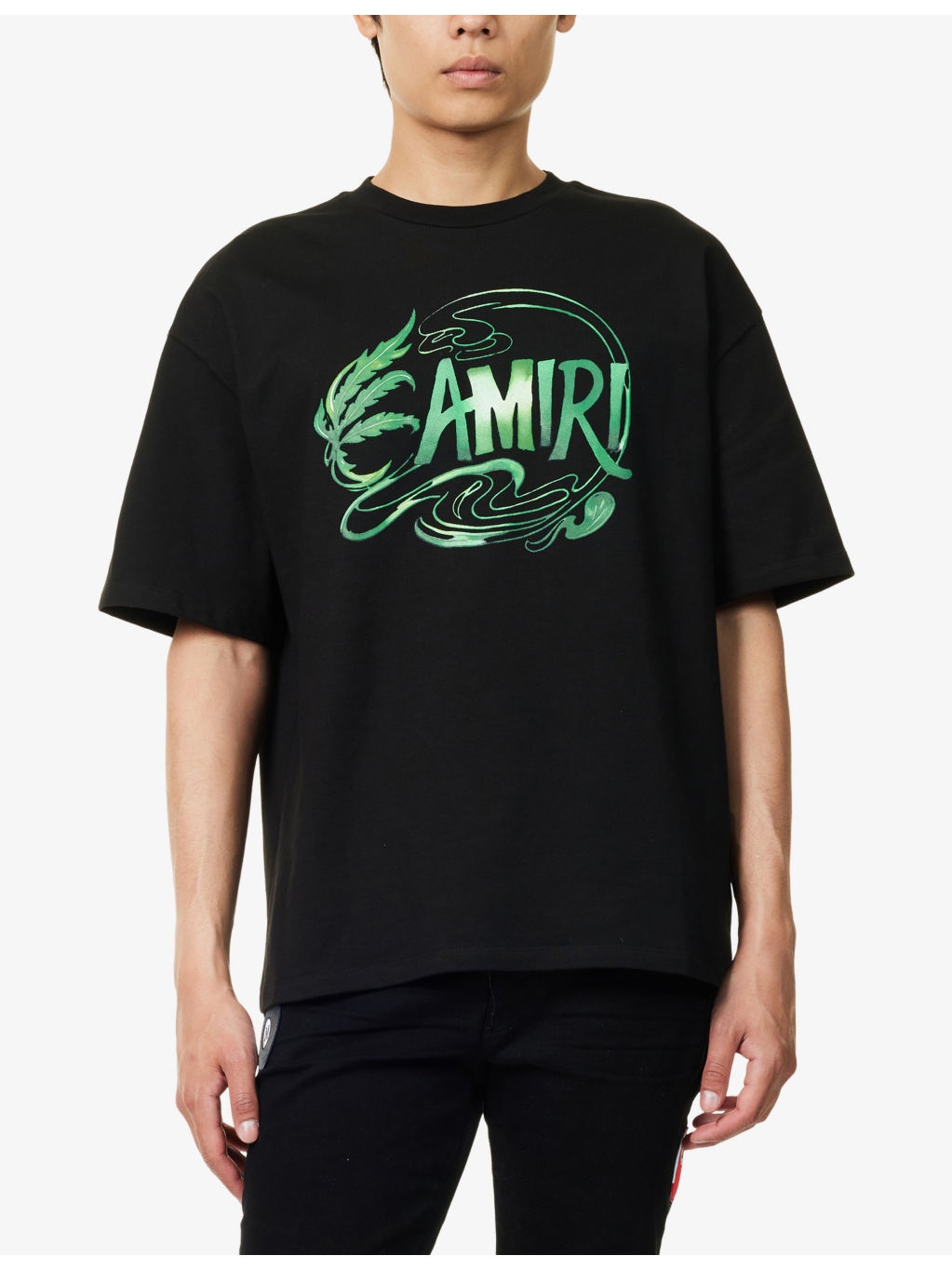 Leaf-Print Crewneck Cotton-Jersey T-shirt - 3