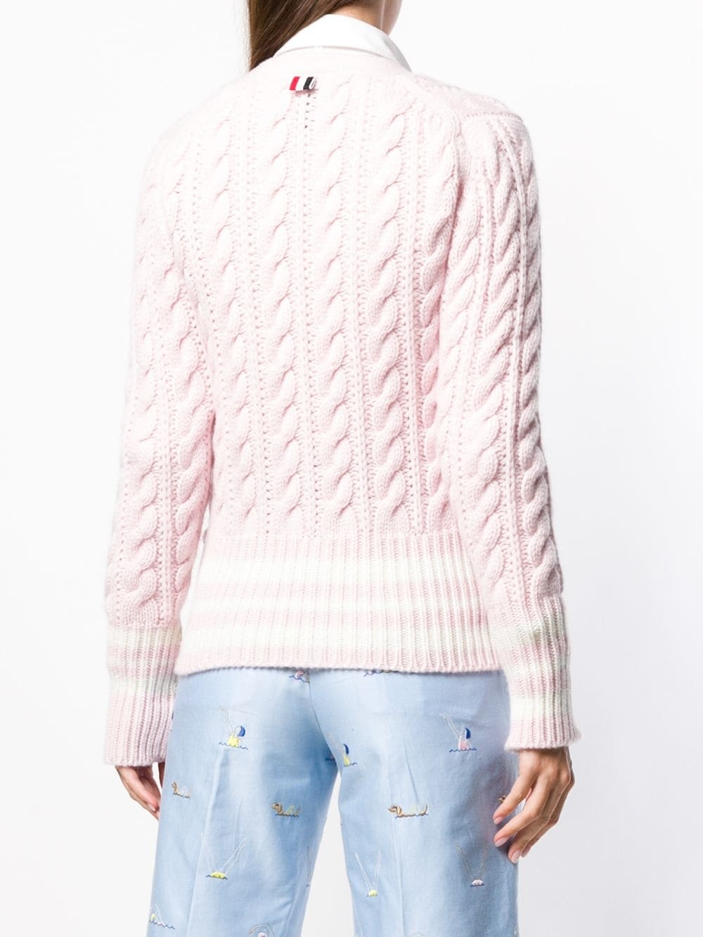 4-Bar stripe cable-knit cardigan - 4