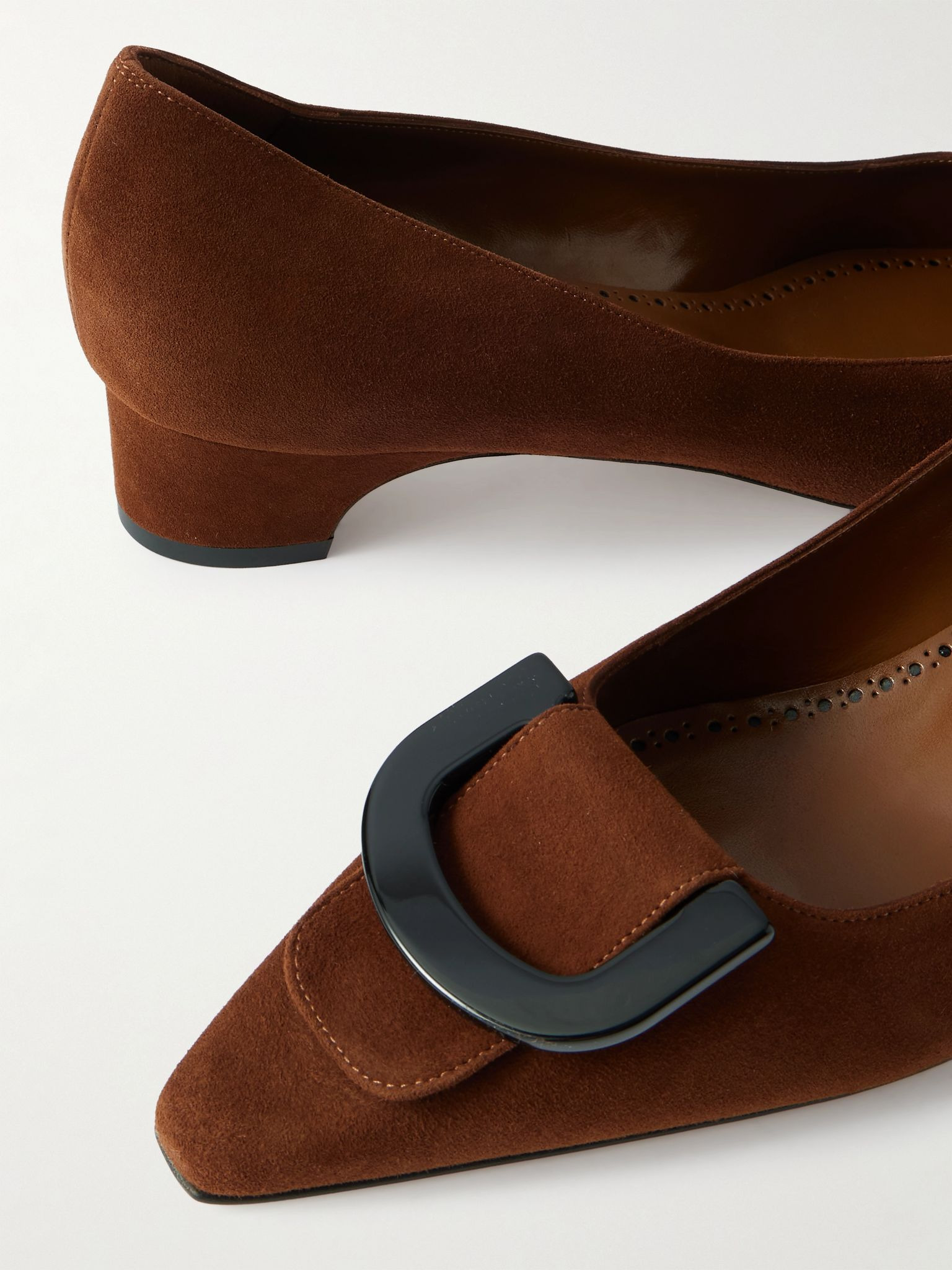 Beti 30 embellished suede pumps Brown - 4