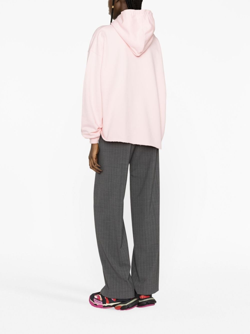 logo-print cotton hoodie - 4