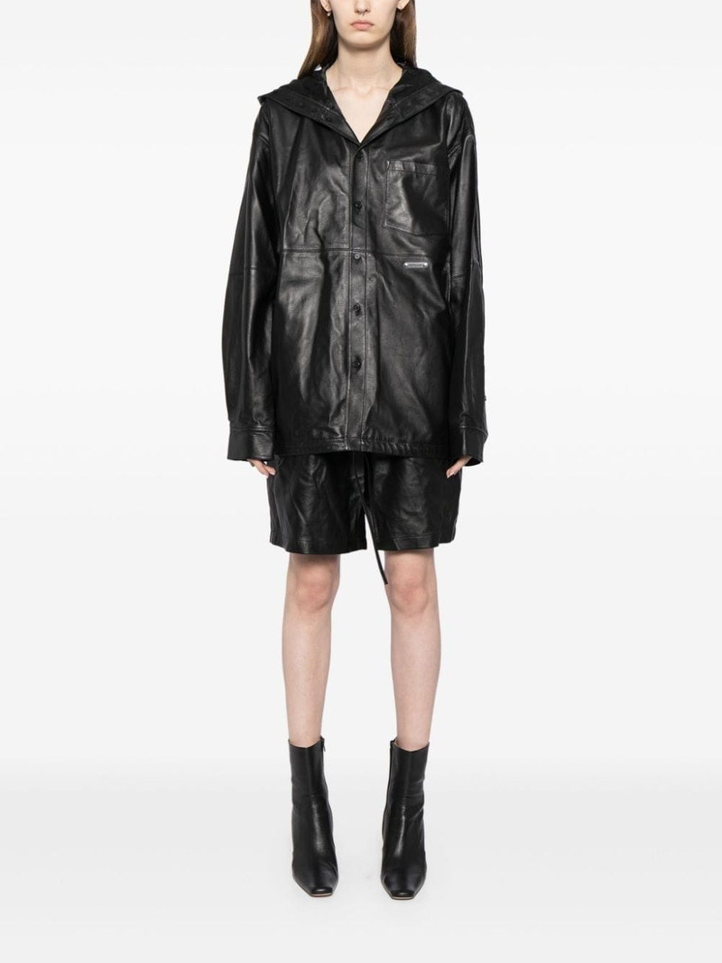 Helmut Lang leather hoodie shirt outlook