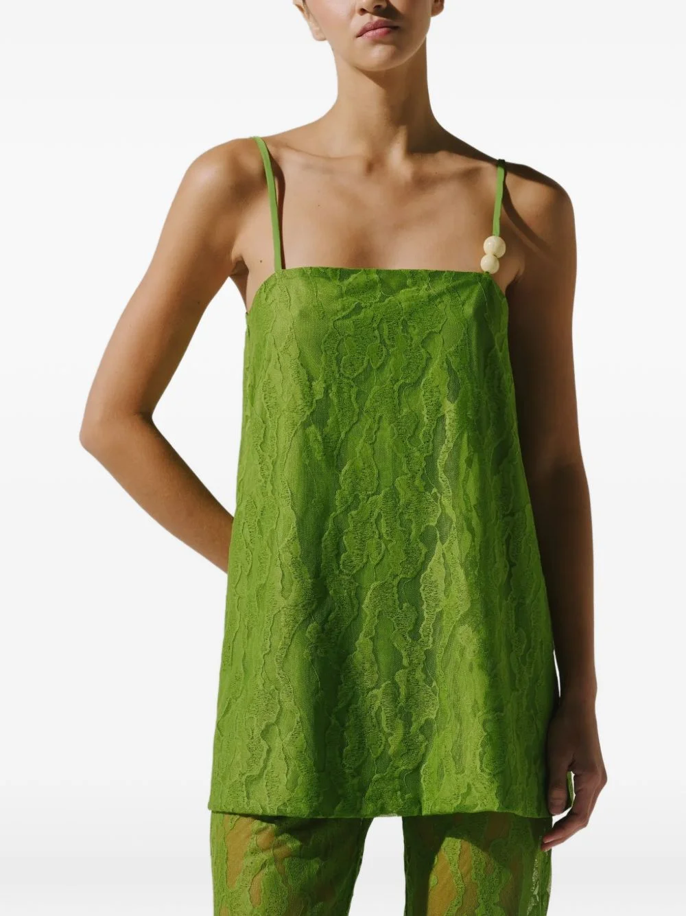Porto resin-embellished lace top - 1
