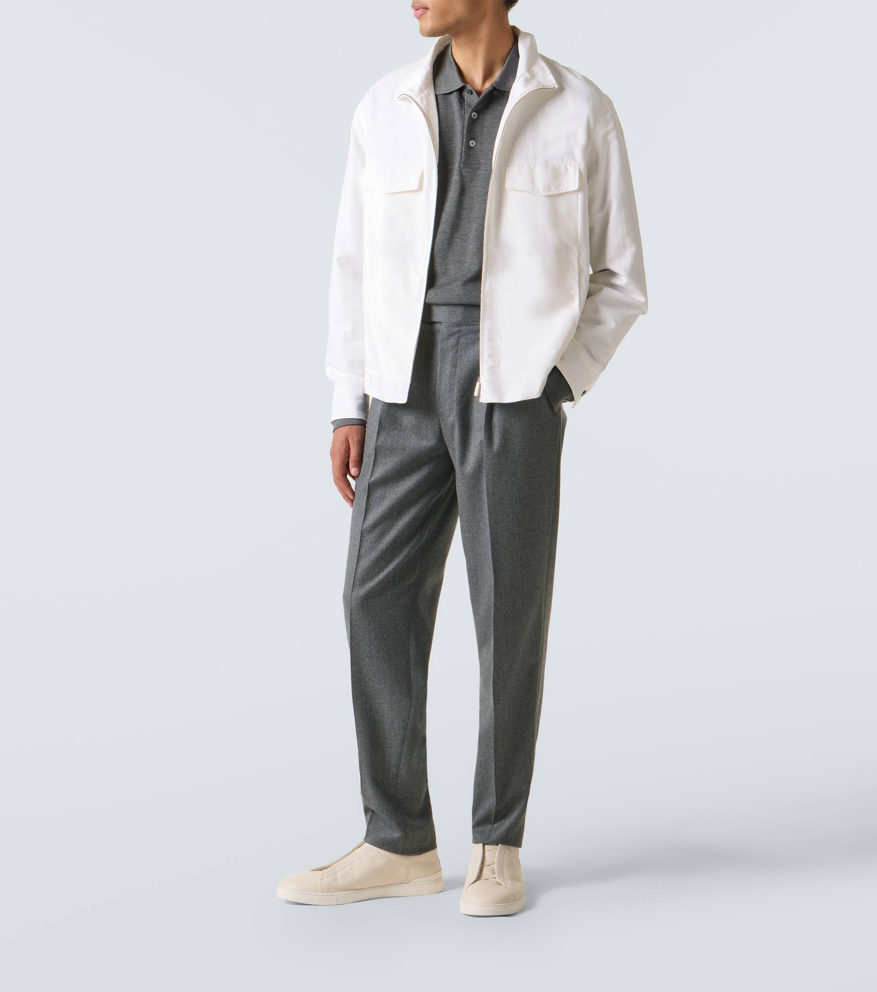 Wool flannel straight pants - 2