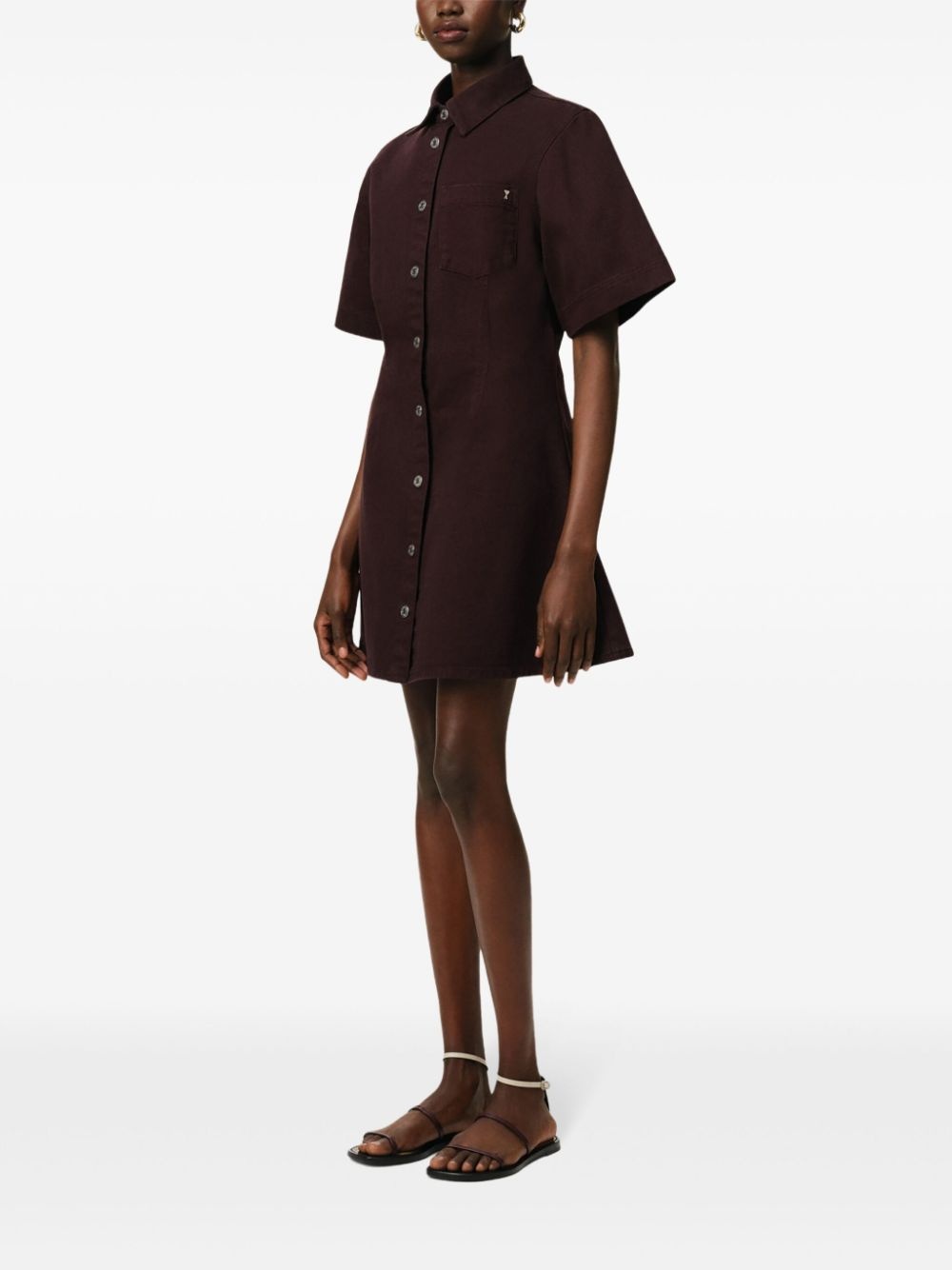 short-sleeve shirt dress - 3