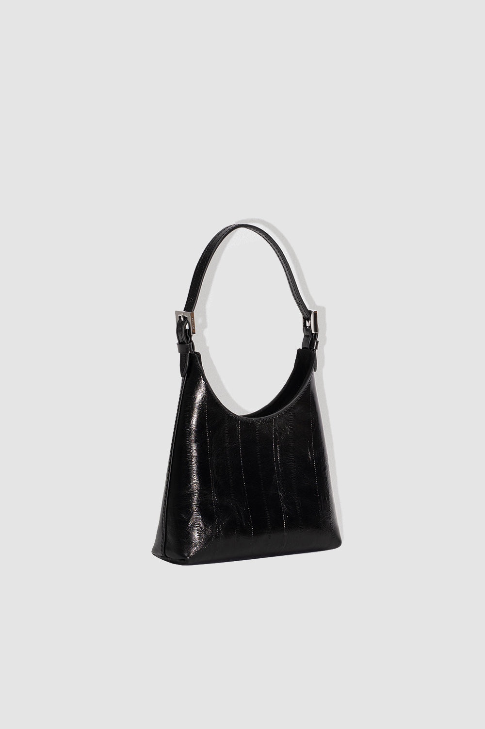 BABY CAMRYN BLACK EEL EMBOSSED LEATHER TOP-HANDLE BAG - 2