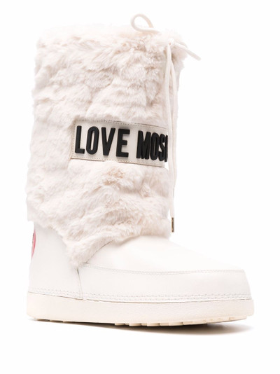 Moschino faux-fur logo boots outlook