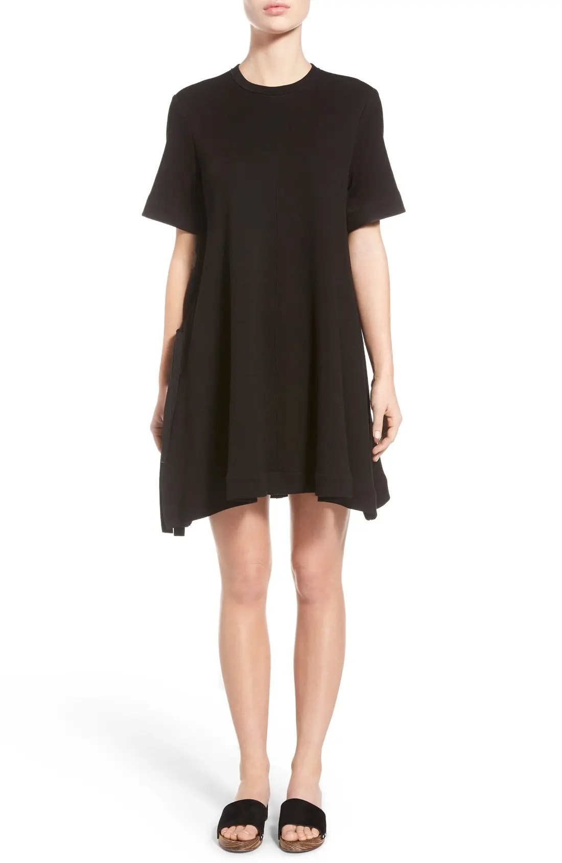 Flared Side Tie Jersey Dress - 1