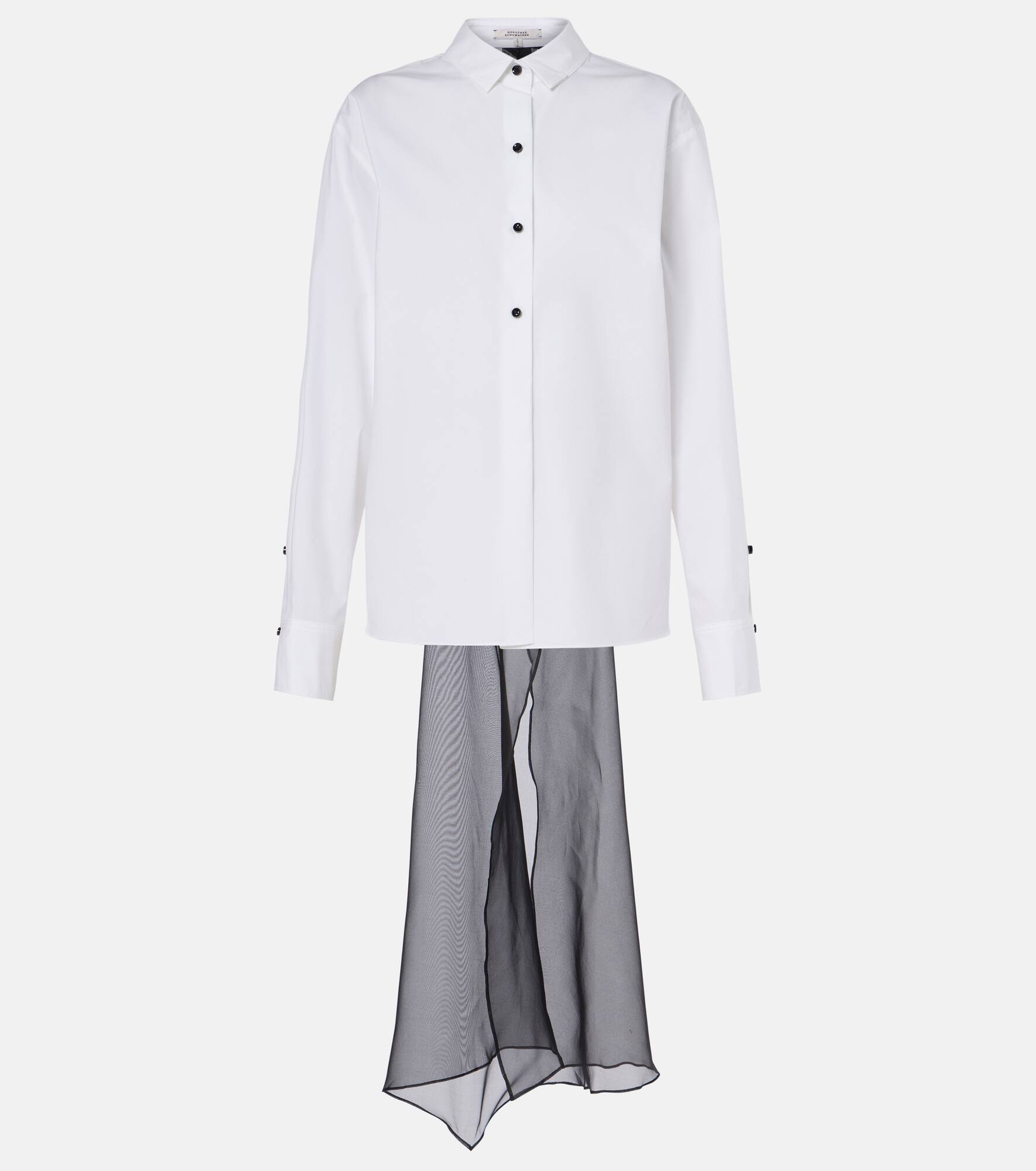 Poplin Power bow-detail cotton-blend poplin shirt - 1