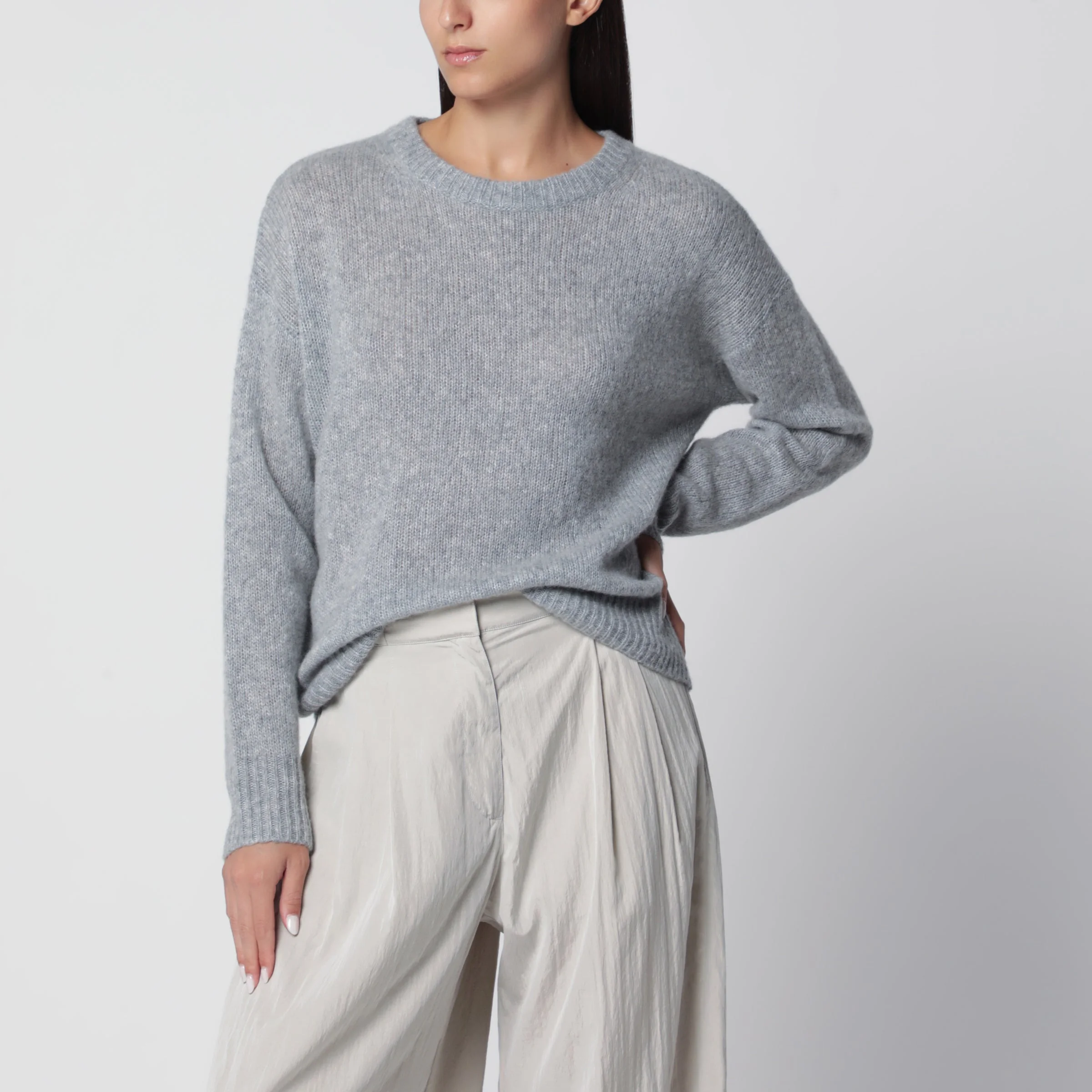 Grey Lova cashmere and silk sweater - 1