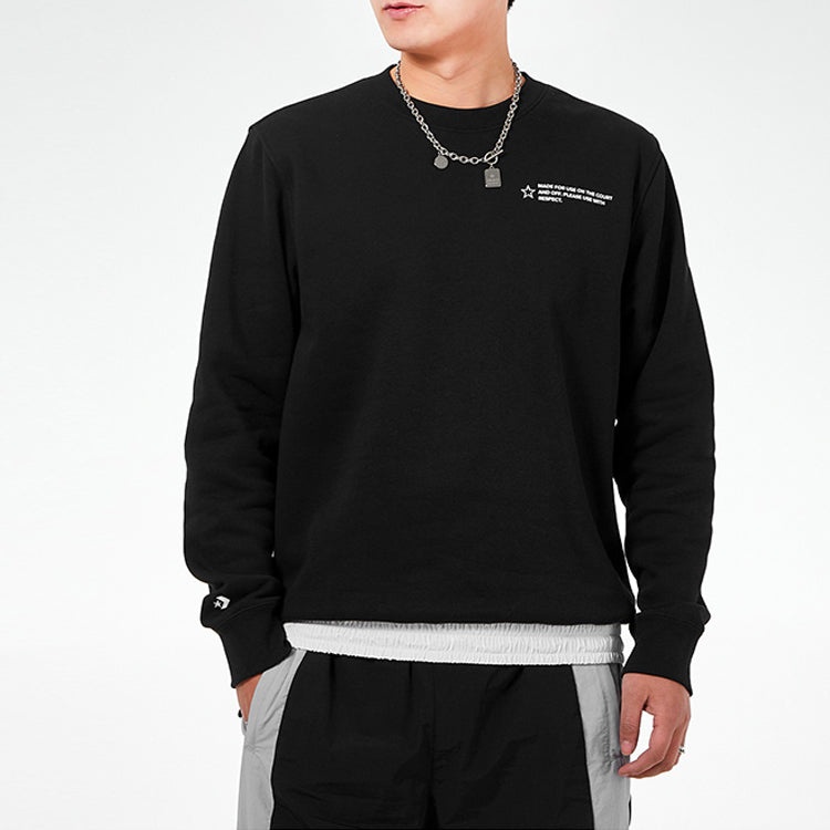 Converse Mixing Round-neck Sweater Men Black 10019975-A03 - 5