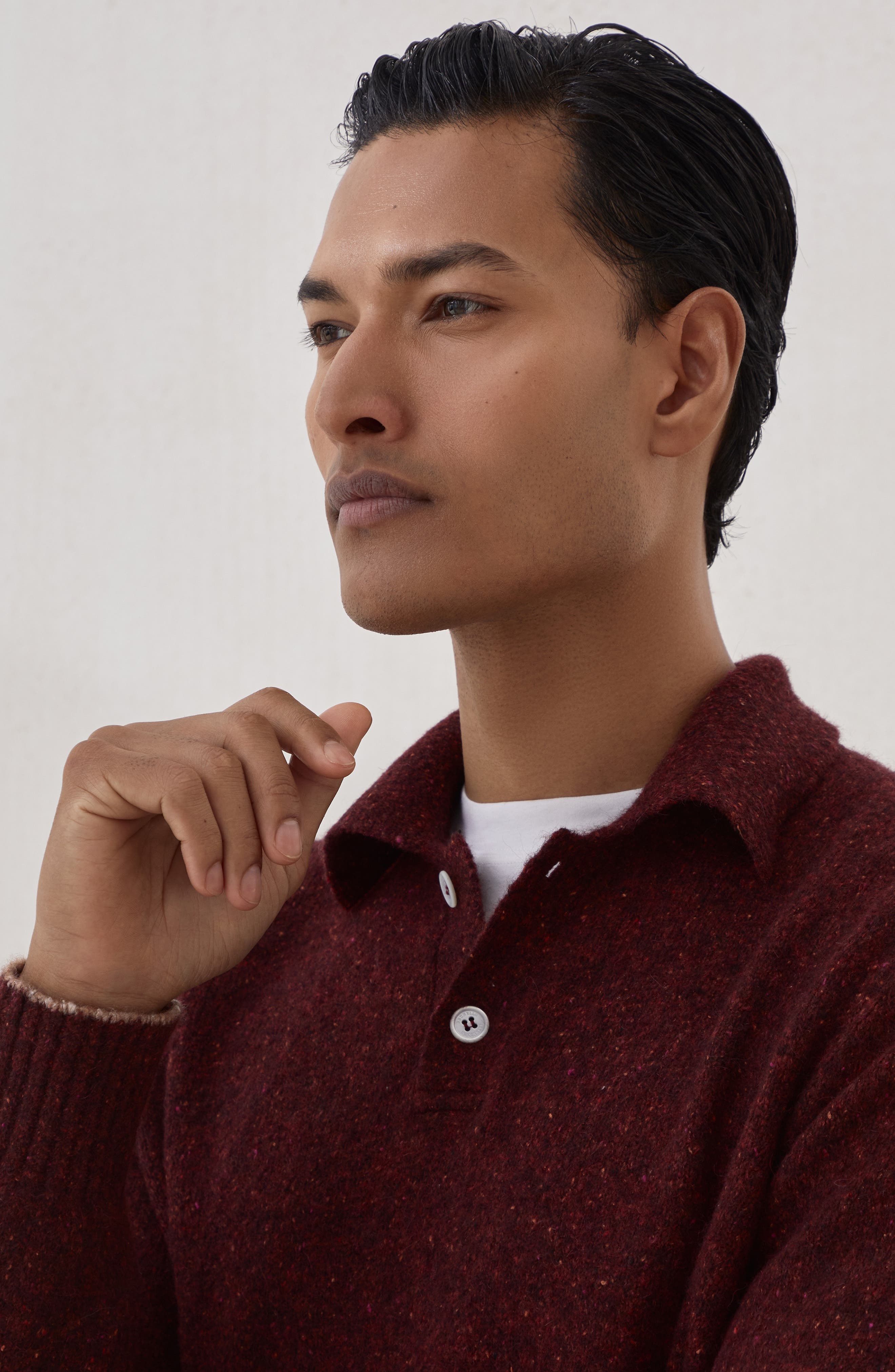 Brunello Cucinelli Flecked polo shirt in Amaranth at Nordstrom - 4