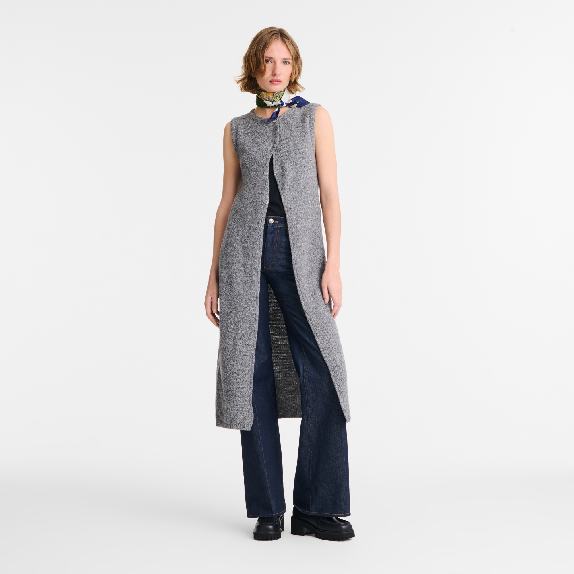 Sleeveless cardigan Anthracite - Knit - 2