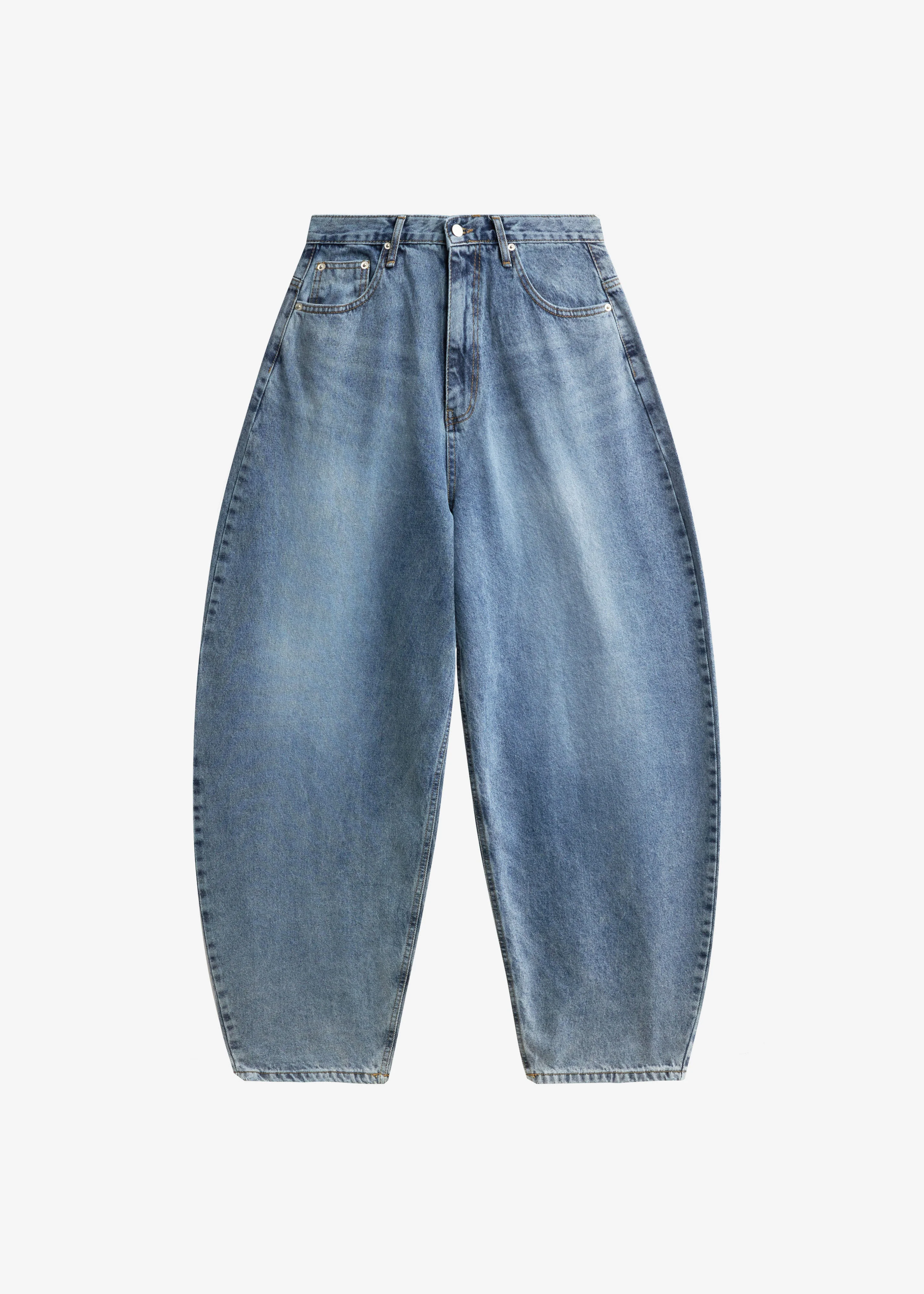 Elga Barrel Leg Jeans - Medium Wash - 1
