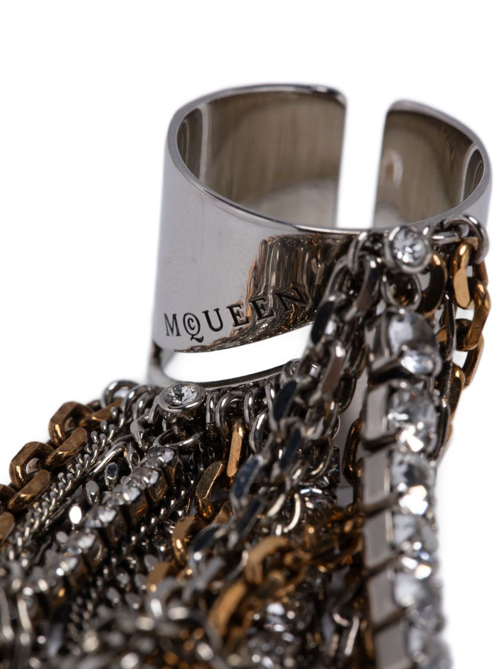 Banshee chain-embellished wide-band ring - 3