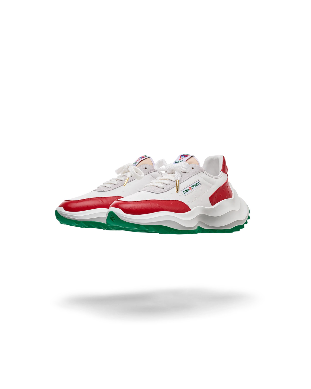 Mens Atlantis Red Ostrich Sneakers | Casablanca Paris - 8