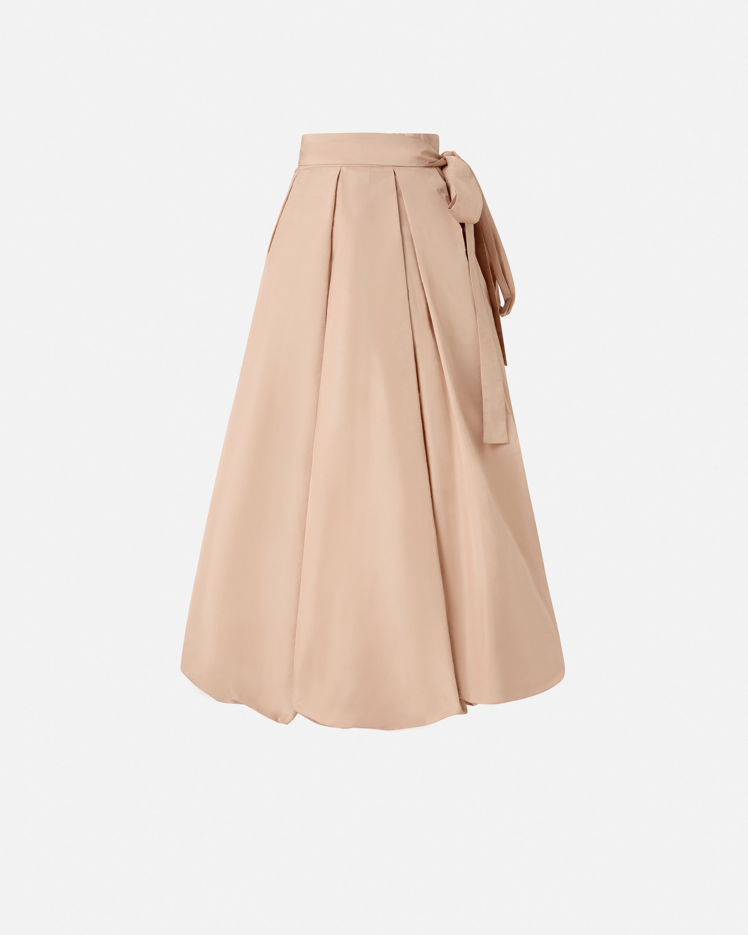 WIDE TAFFETA SKIRT WITH BOW - 2