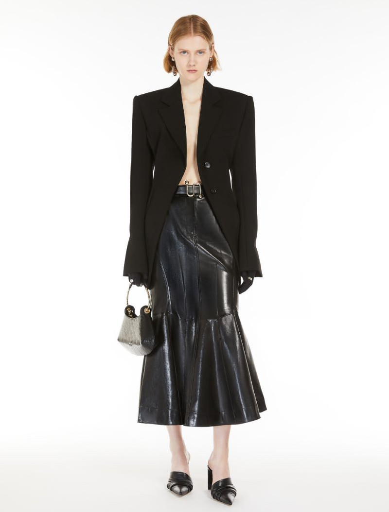 Sportmax Nappa-leather mermaid skirt outlook