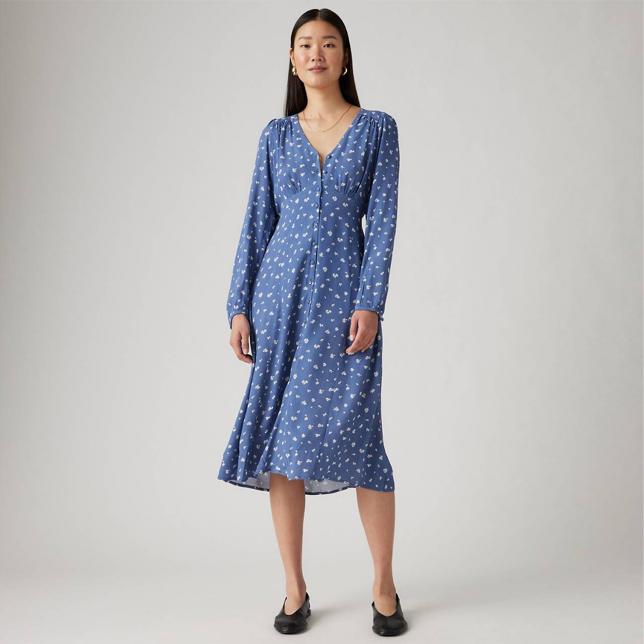 SARINA LONG SLEEVE MIDI DRESS - 3