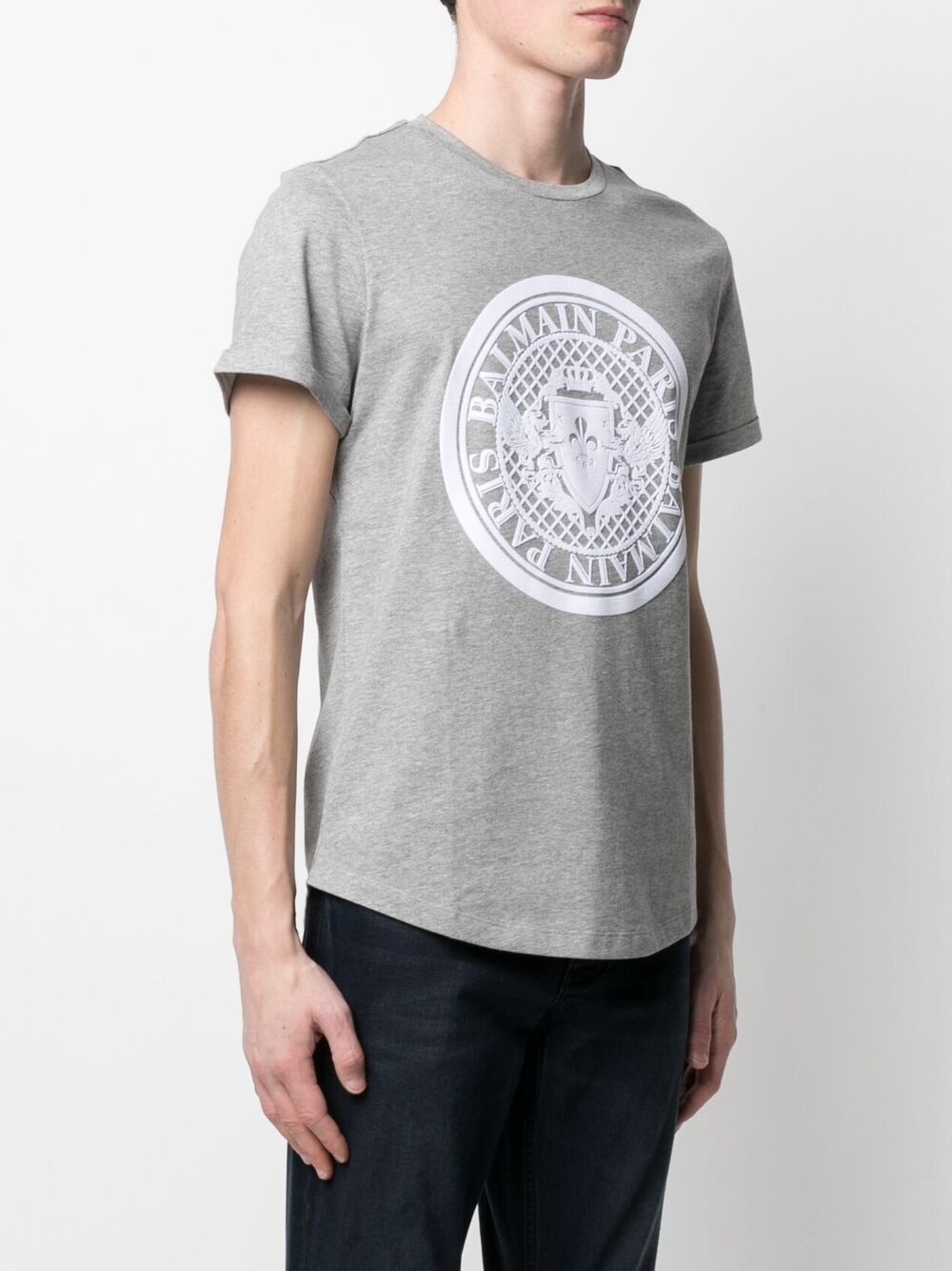 flocked medallion cotton T-shirt - 3