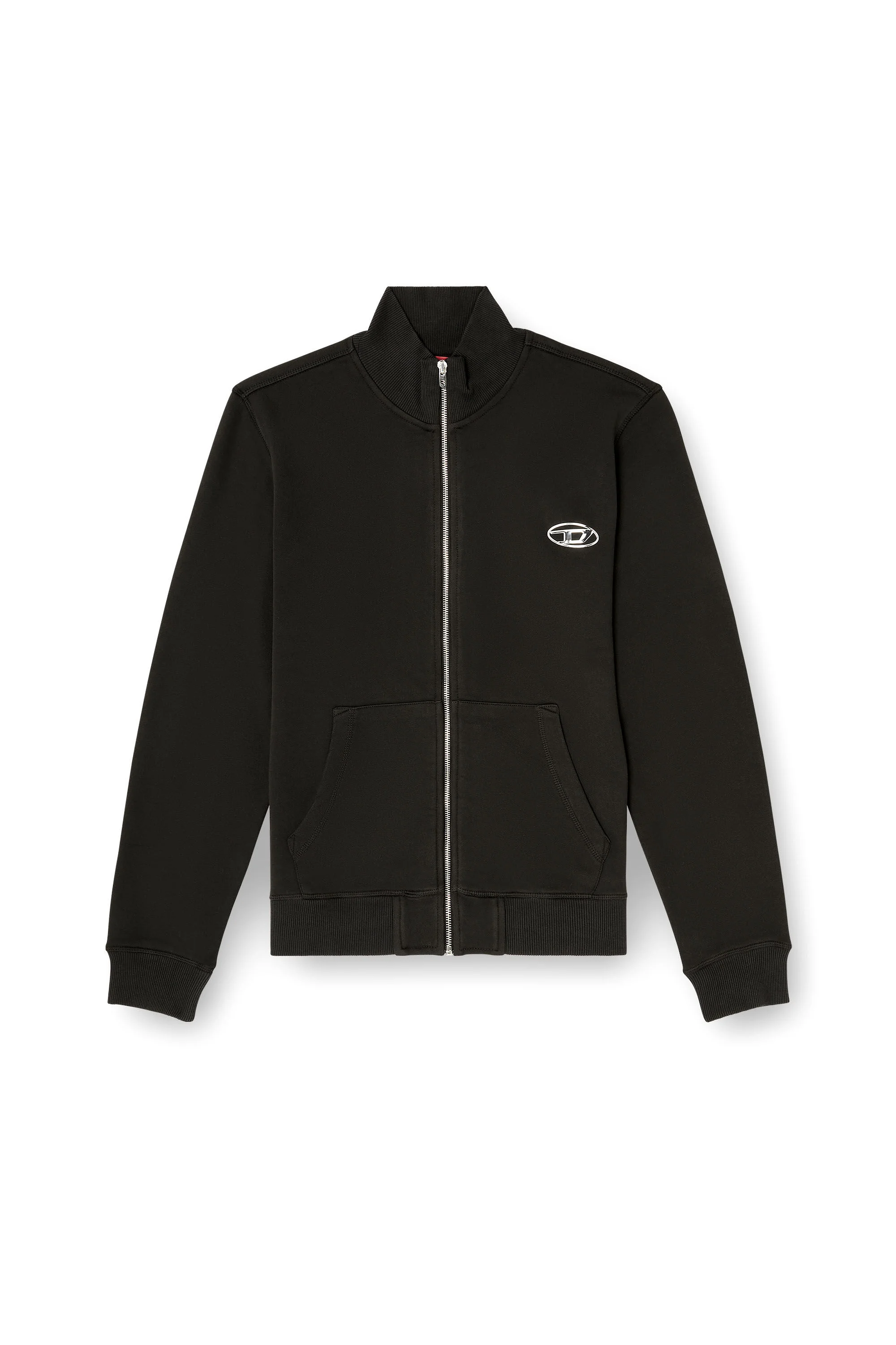 WWEATSHIRT WITH MOCK NECK AND METALLIC OVAL D - 1