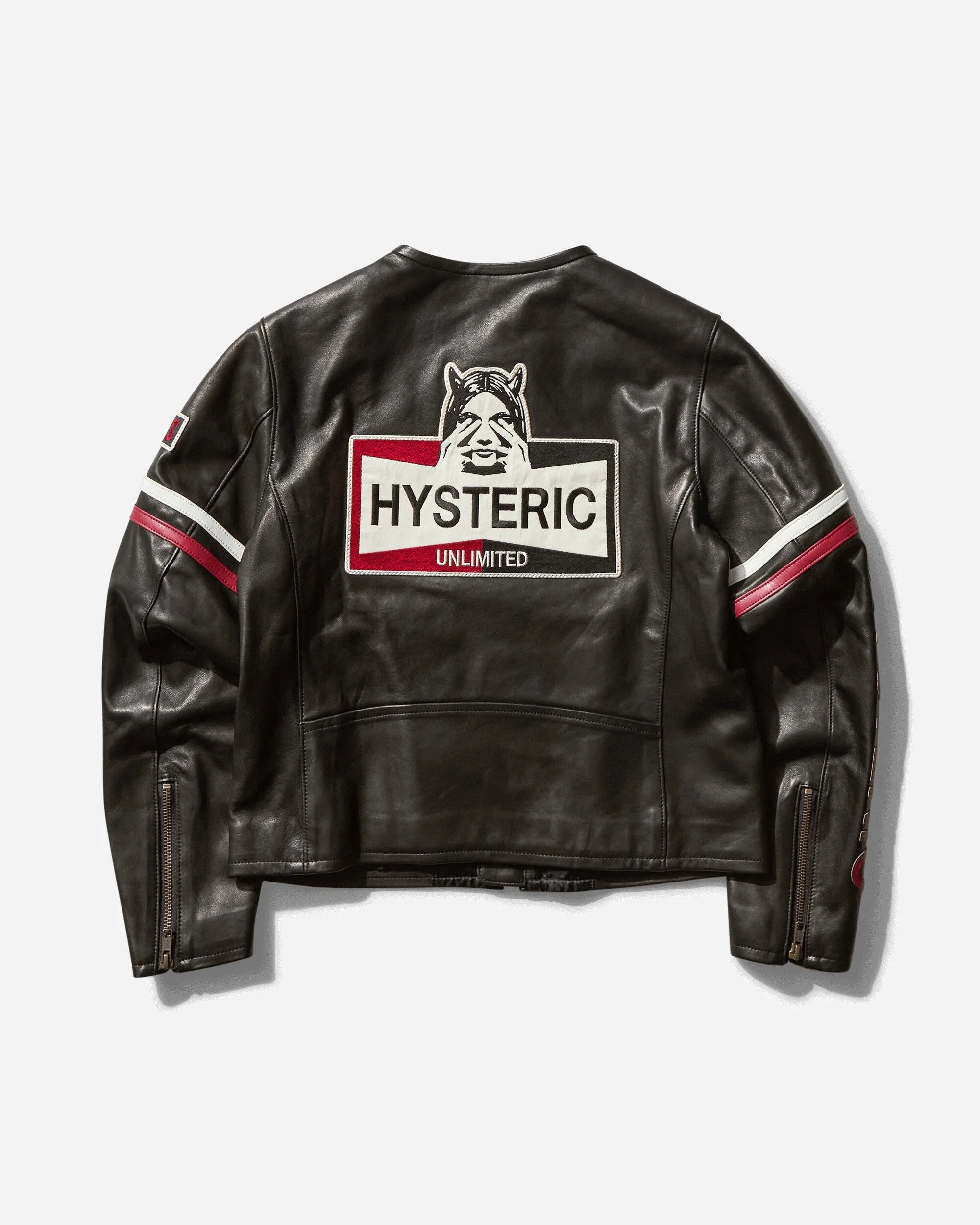 Hysteric Glamour Women's Leather Moto Jacket Black | REVERSIBLE